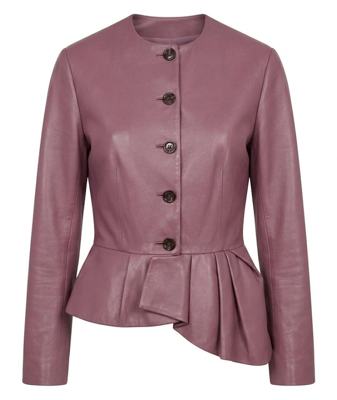 CHRISTIAN DIOR Фиолетовый кожаный жакет/пиджак, фото 1