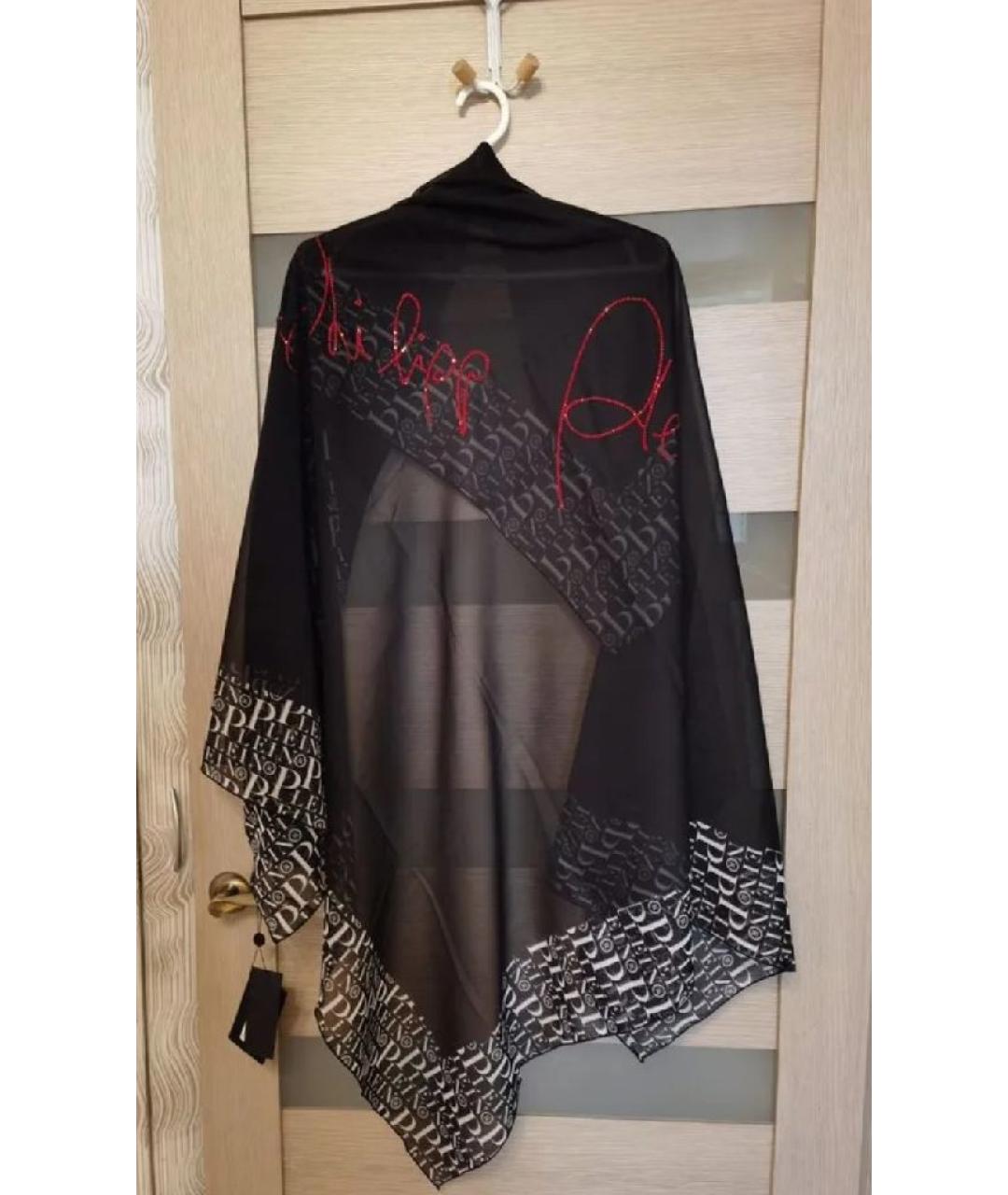 PHILIPP PLEIN Черное полиэстеровое парео, фото 4