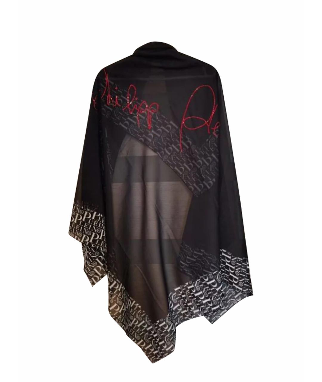 PHILIPP PLEIN Черное полиэстеровое парео, фото 1