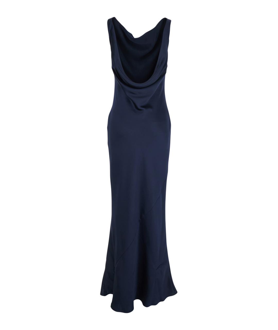 PLAIN Синее полиэстеровое вечернее платье, фото 2
