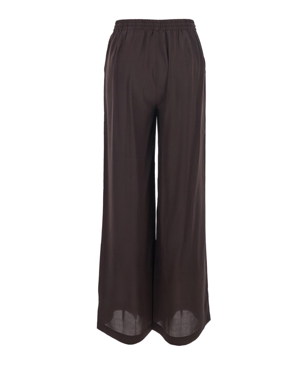 P.A.R.O.S.H. Коричневые шелковые прямые брюки, фото 2