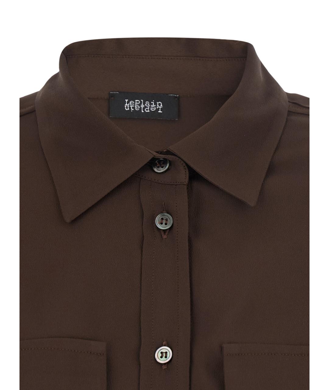 PLAIN Коричневая ацетатная рубашка, фото 3