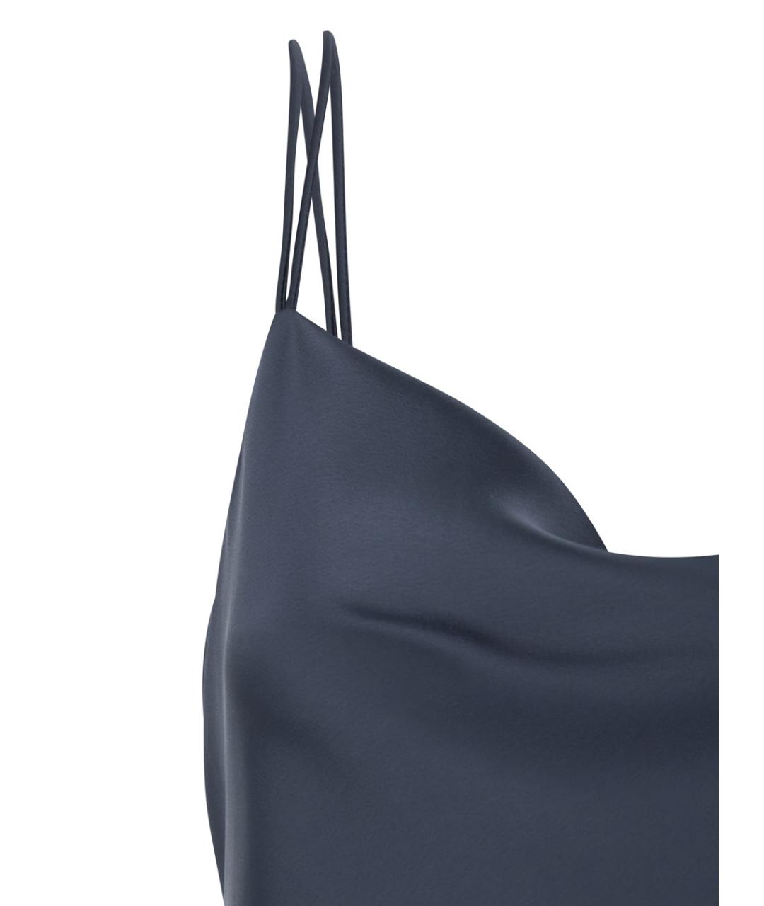 PLAIN Синее полиэстеровое вечернее платье, фото 3