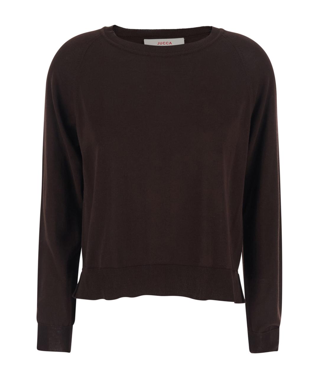 JUCCA Коричневый хлопковый джемпер / свитер, фото 1
