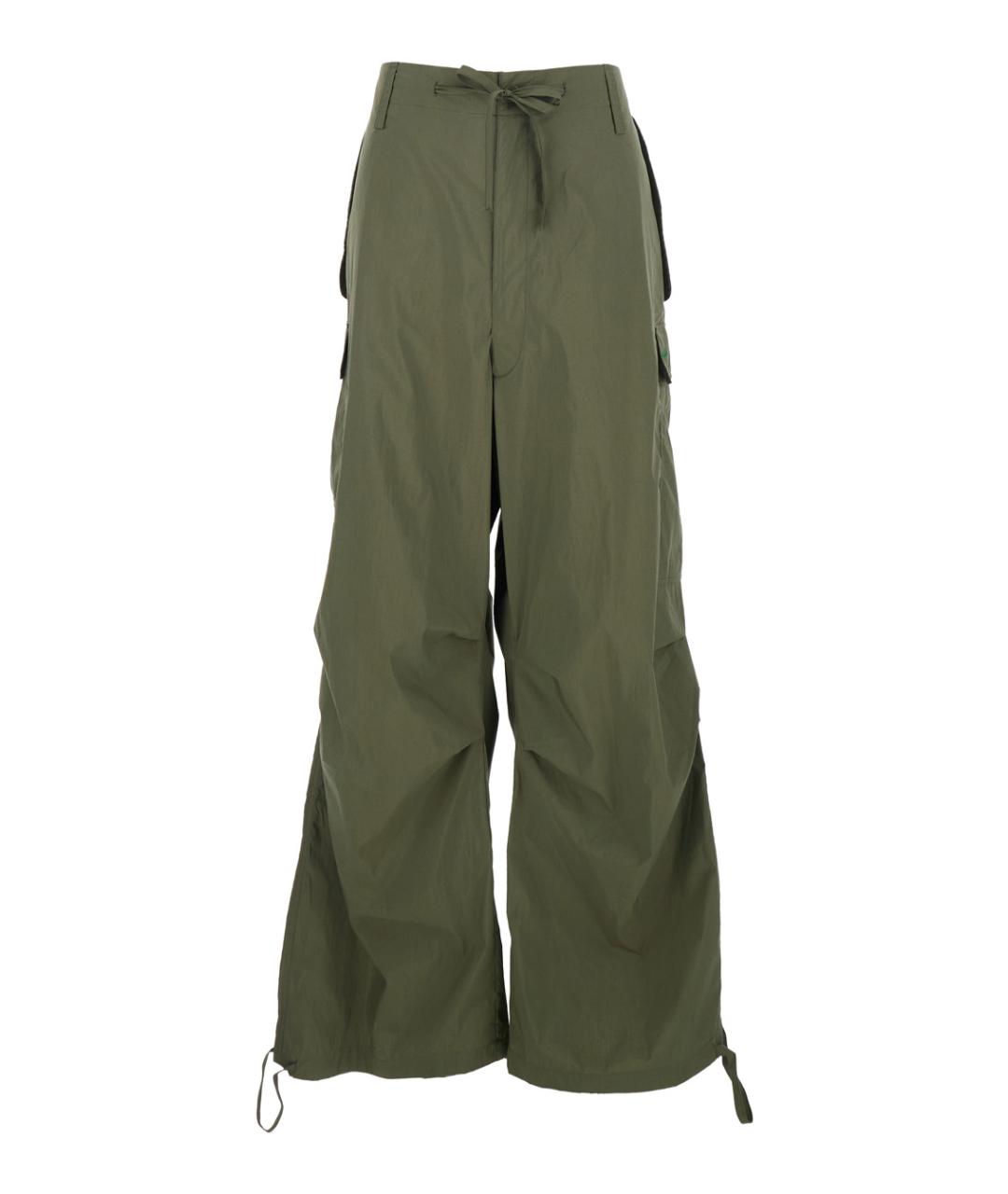 P.A.R.O.S.H. Зеленые полиамидовые прямые брюки, фото 1