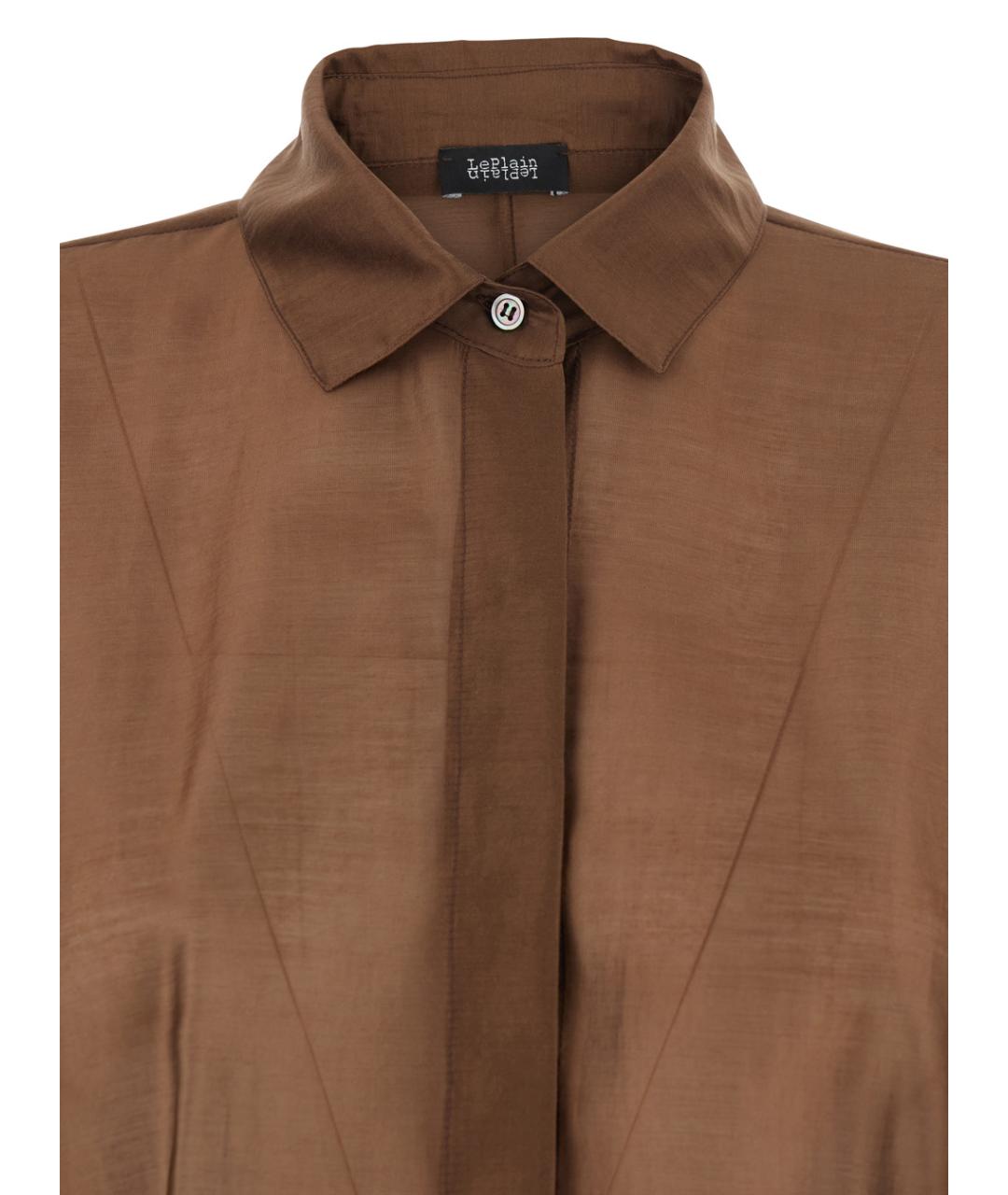 PLAIN Коричневая полиэстеровая рубашка, фото 3