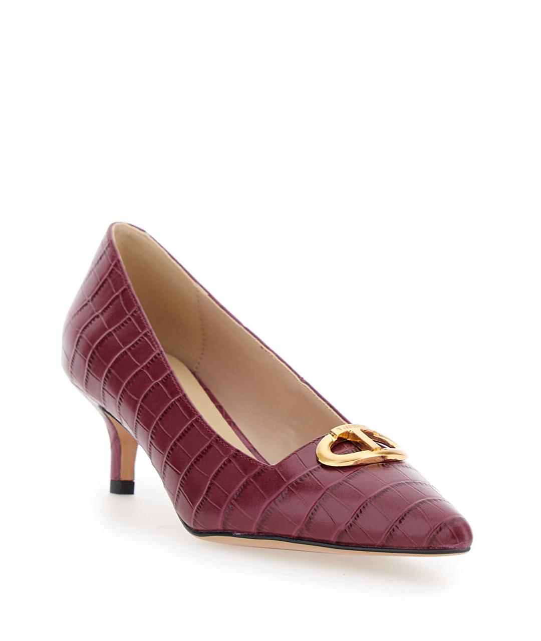 TWIN-SET Бордовые кожаные туфли, фото 2