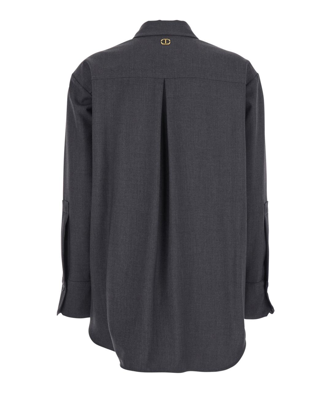 TWIN-SET Серая вискозная рубашка, фото 2