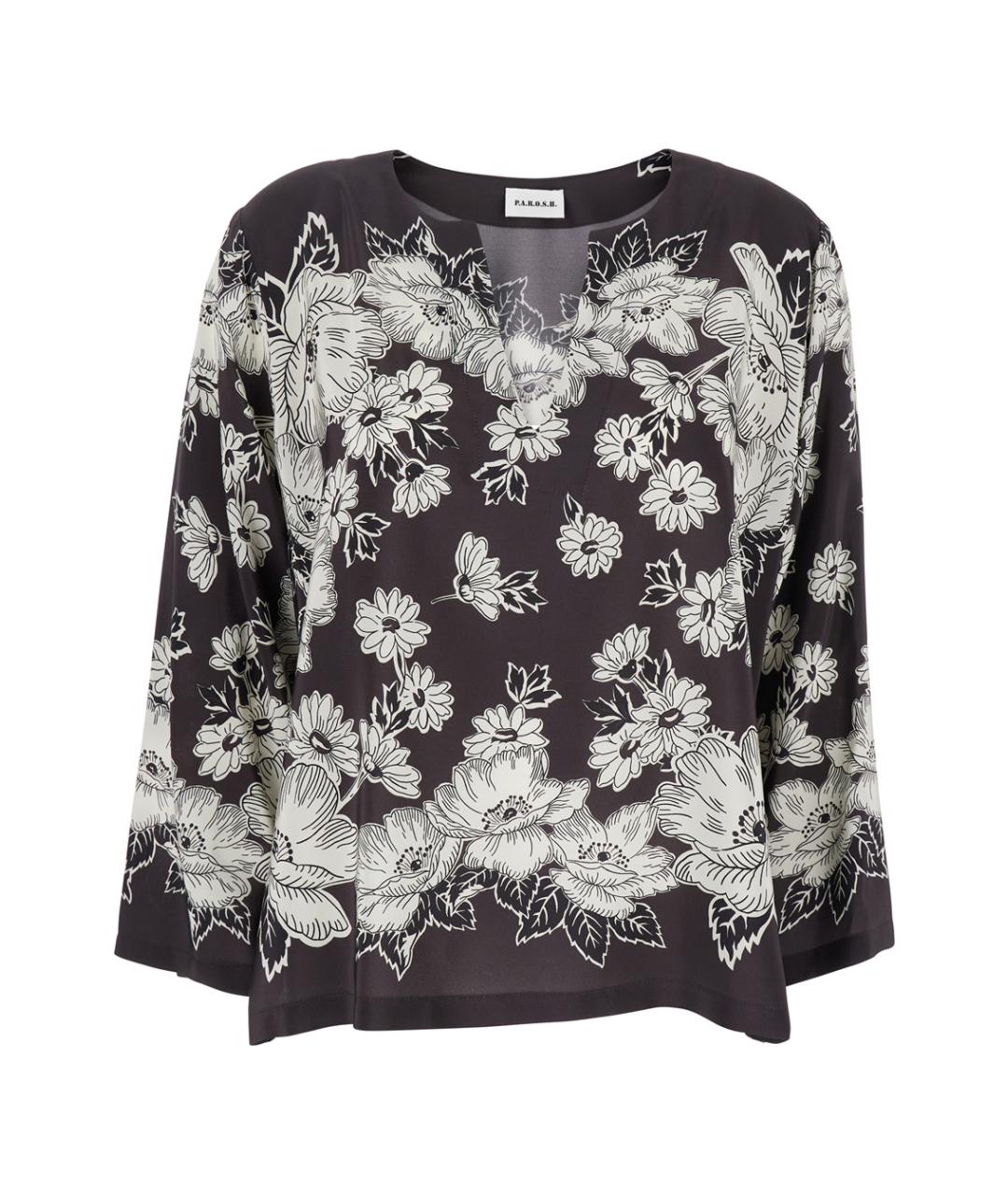 P.A.R.O.S.H. Коричневая шелковая блузы, фото 1