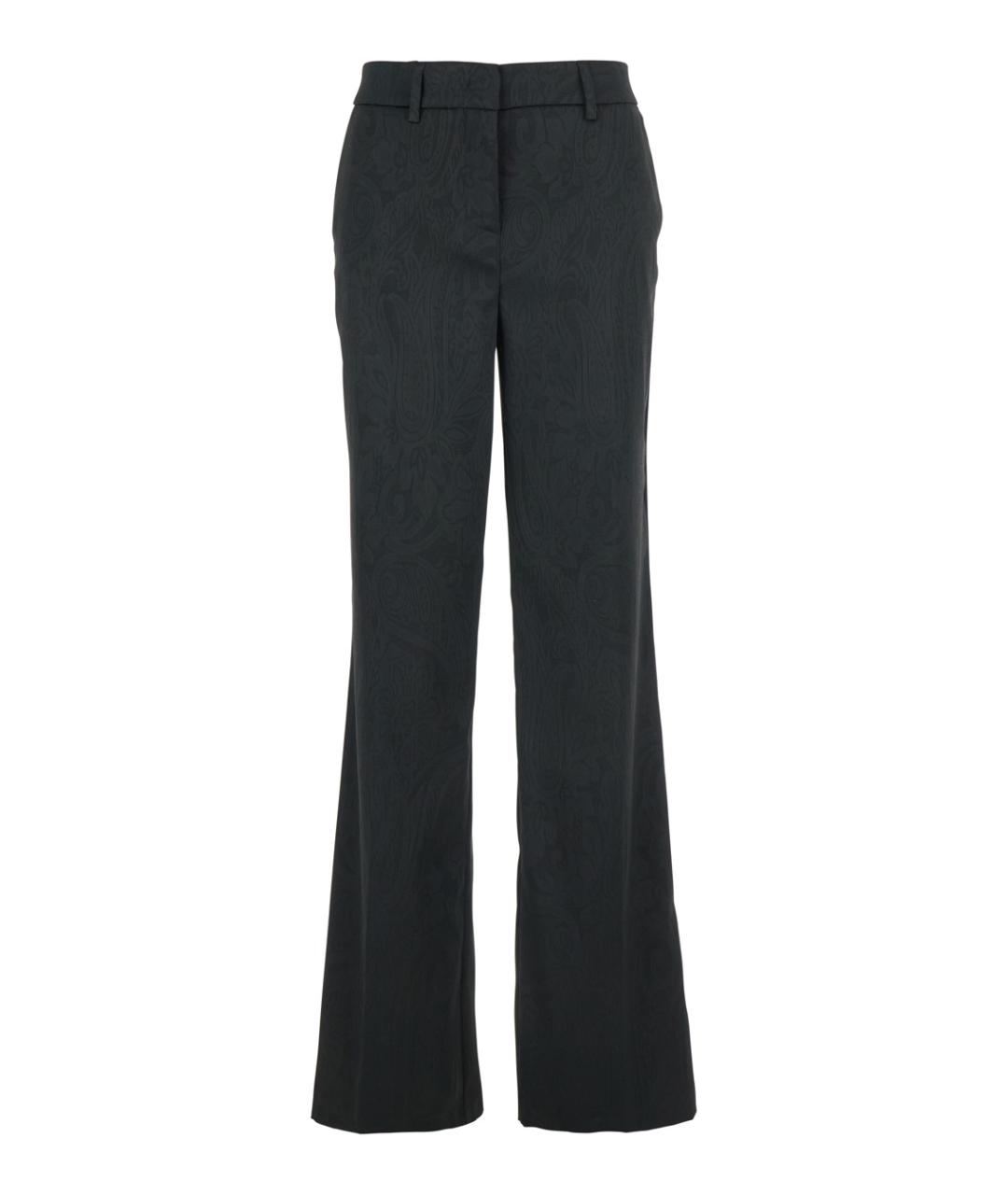 PLAIN Черные полиэстеровые прямые брюки, фото 1