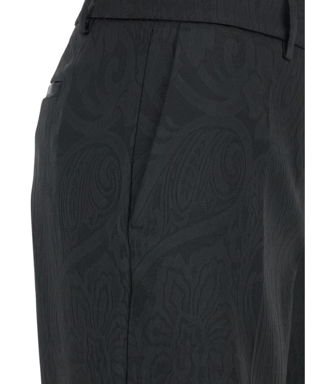 PLAIN Черные полиэстеровые прямые брюки, фото 3