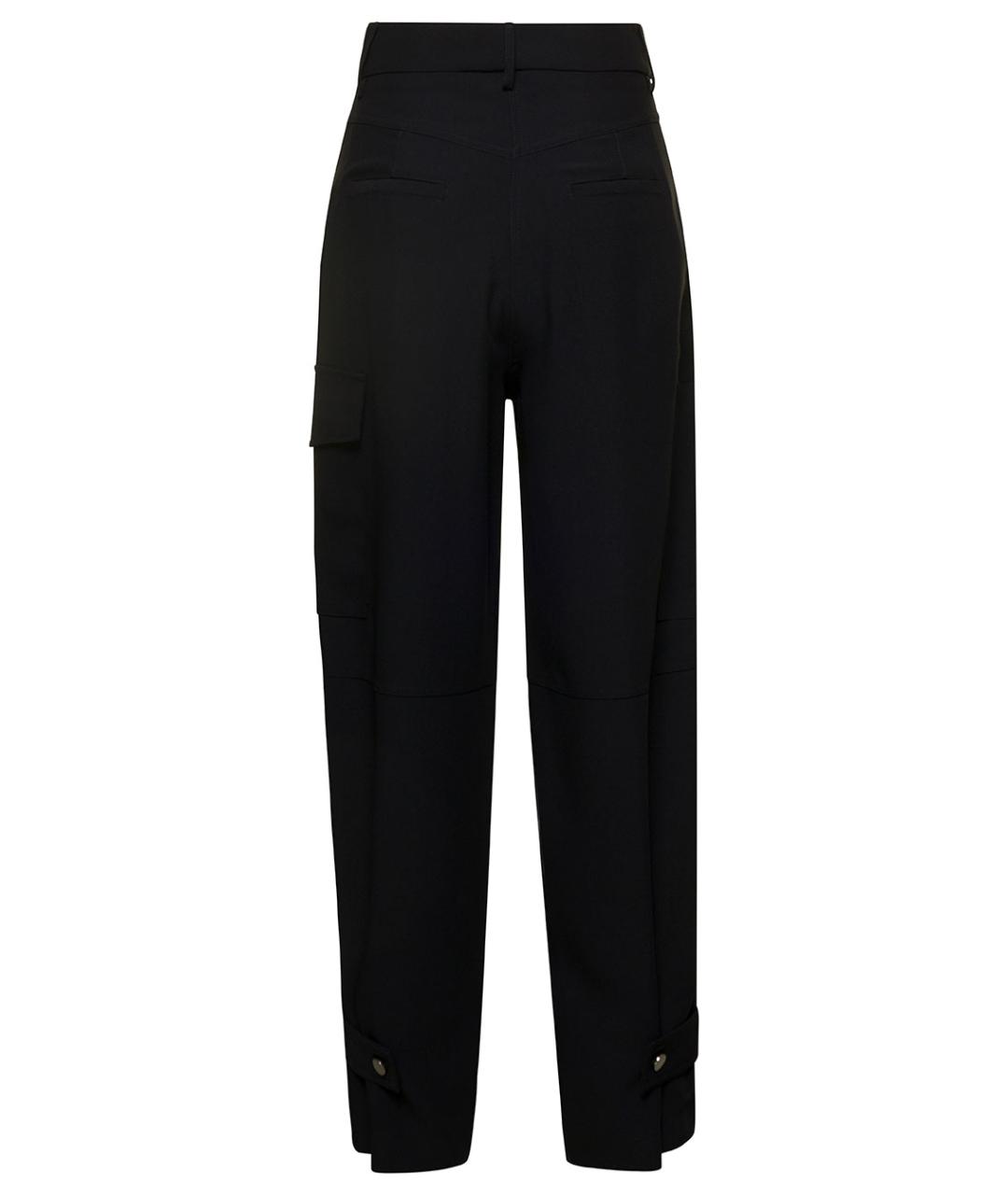 PLAIN Черные полиэстеровые прямые брюки, фото 2