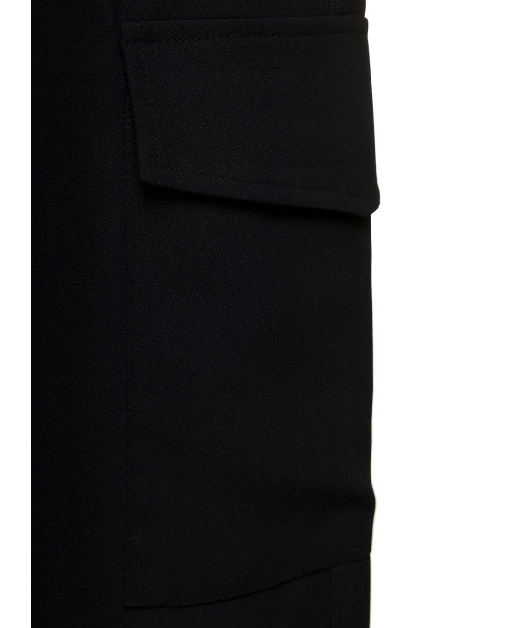 PLAIN Черные полиэстеровые прямые брюки, фото 3
