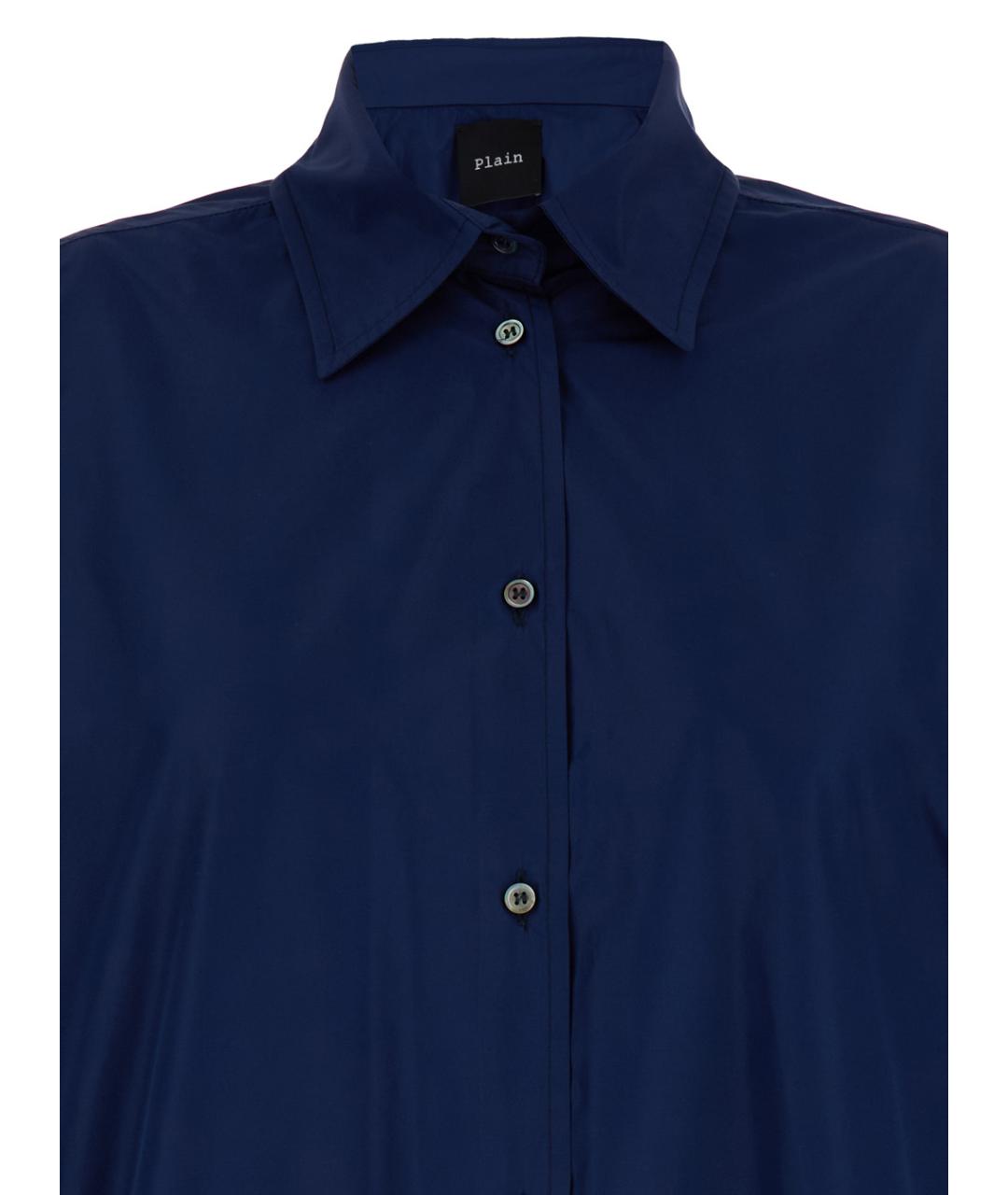 PLAIN Синяя хлопковая рубашка, фото 3