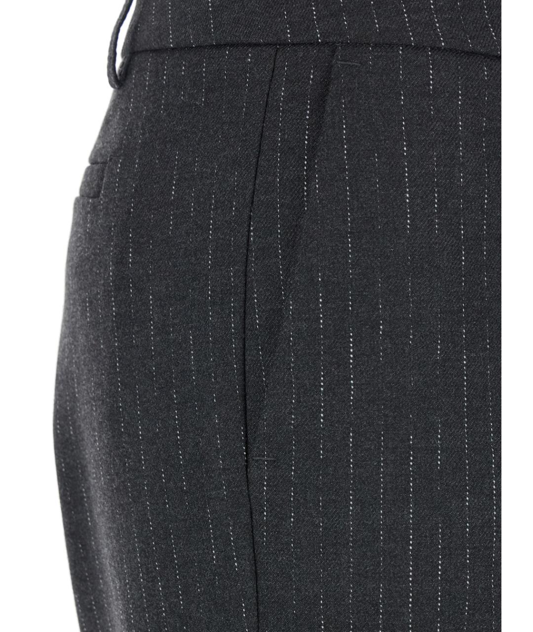 PLAIN Серые шерстяные прямые брюки, фото 3