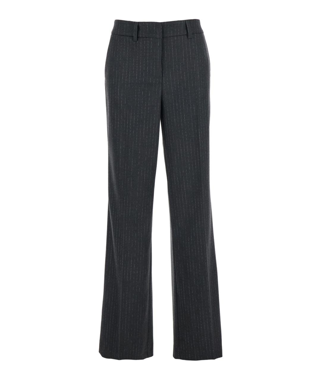 PLAIN Серые шерстяные прямые брюки, фото 1