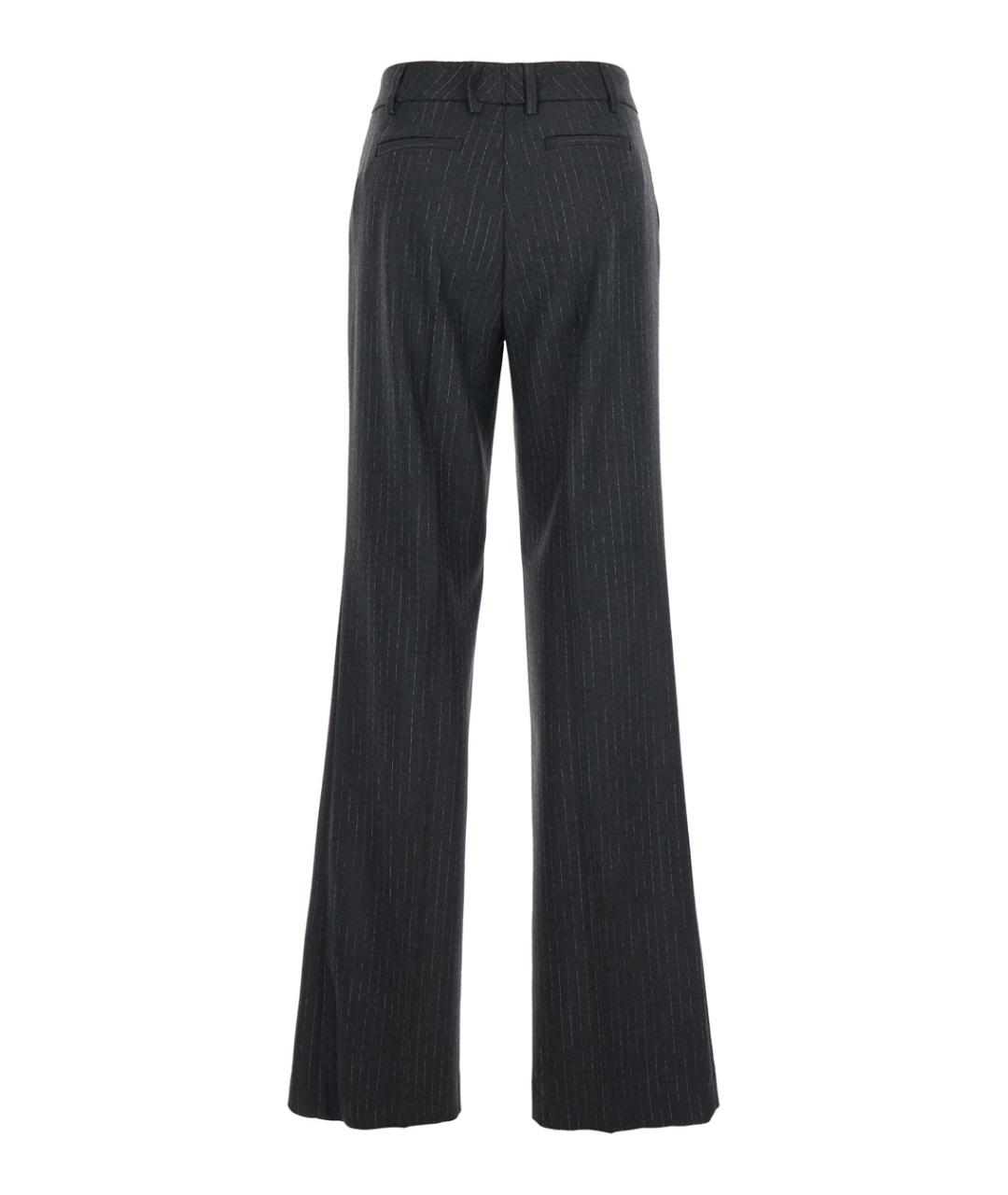 PLAIN Серые шерстяные прямые брюки, фото 2