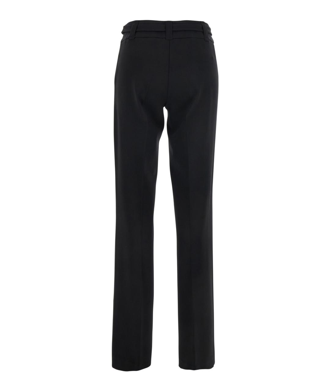 TWIN-SET Черные вискозные прямые брюки, фото 2