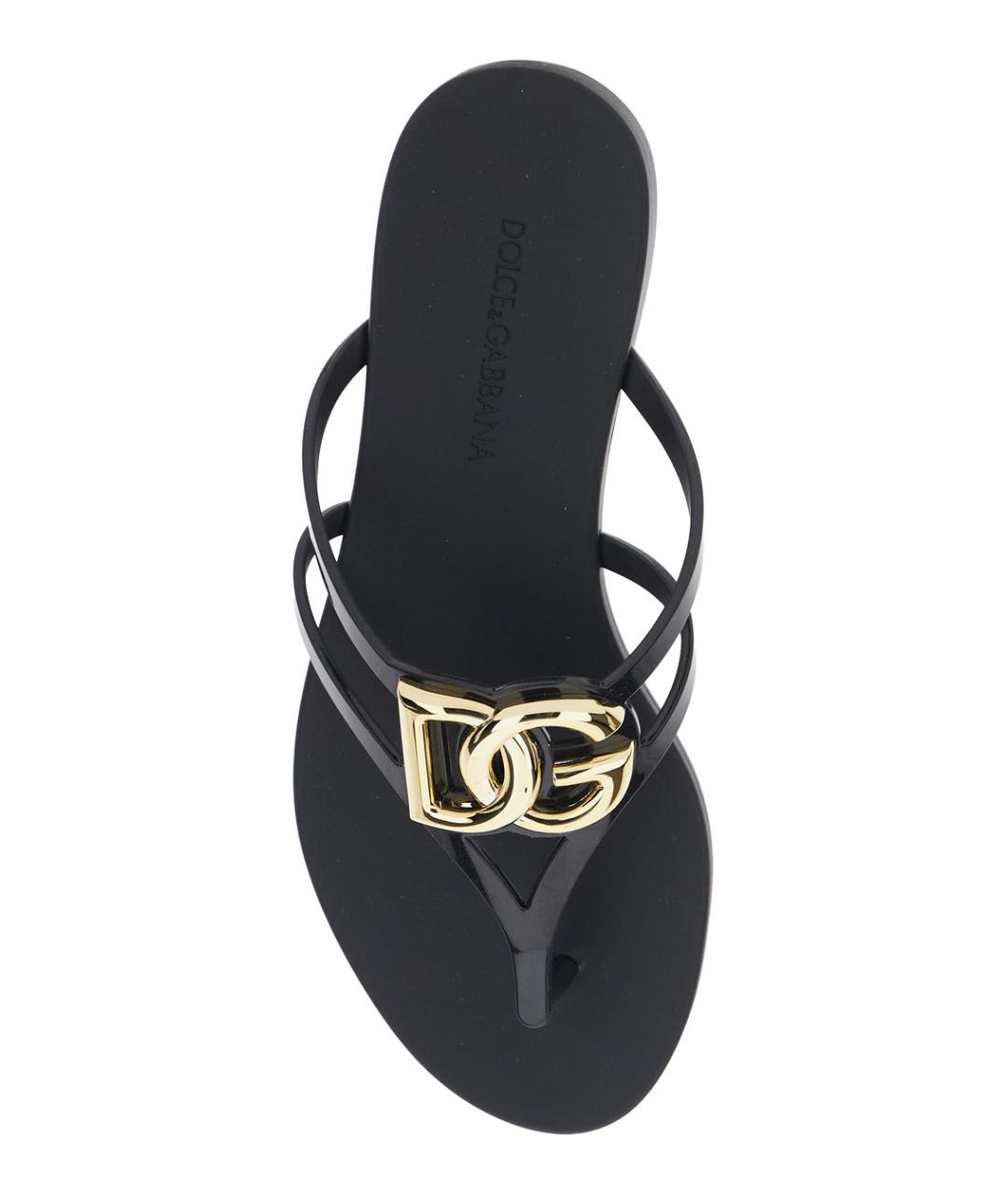DOLCE&GABBANA Черные резиновые сандалии, фото 4