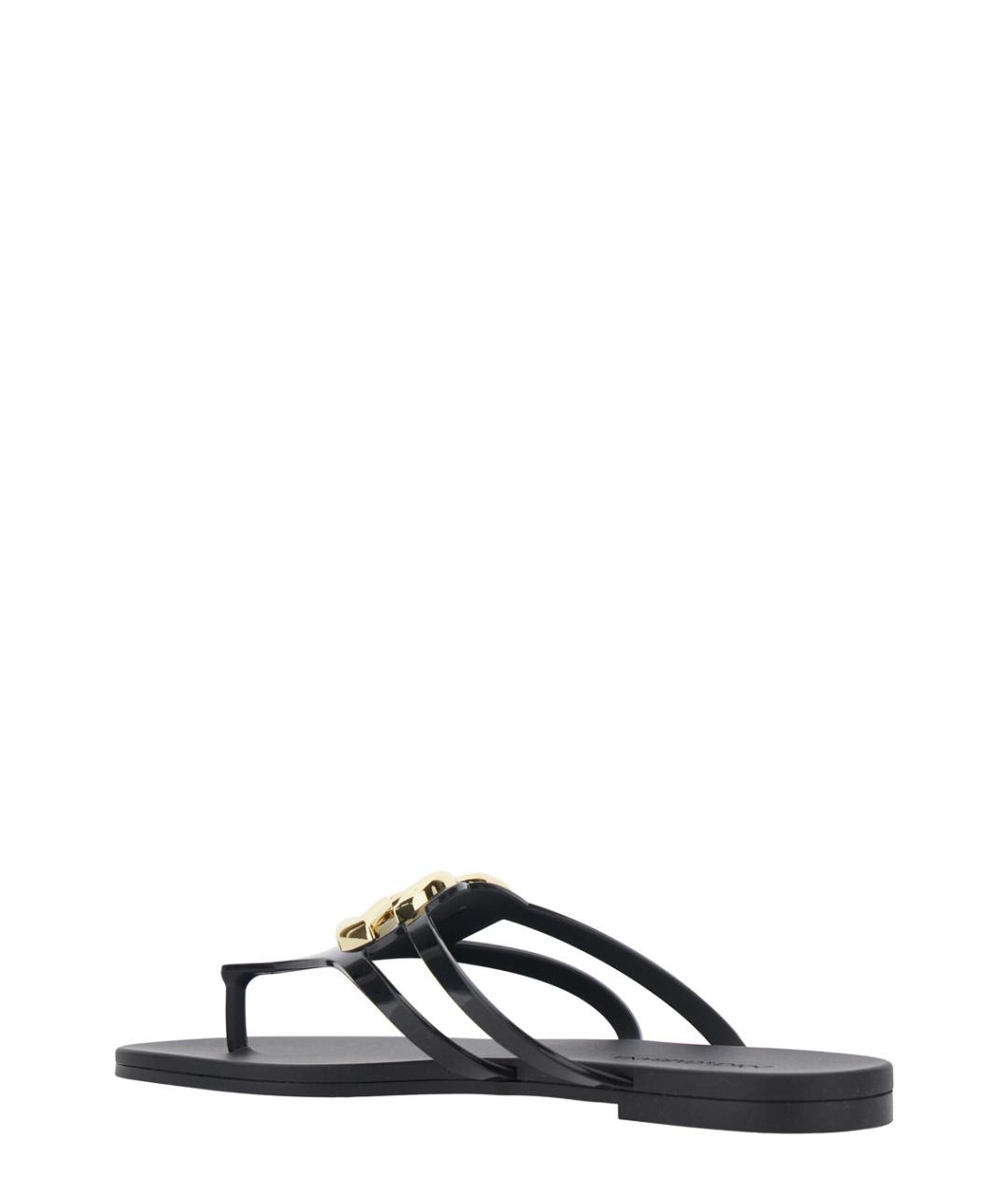 DOLCE&GABBANA Черные резиновые сандалии, фото 3