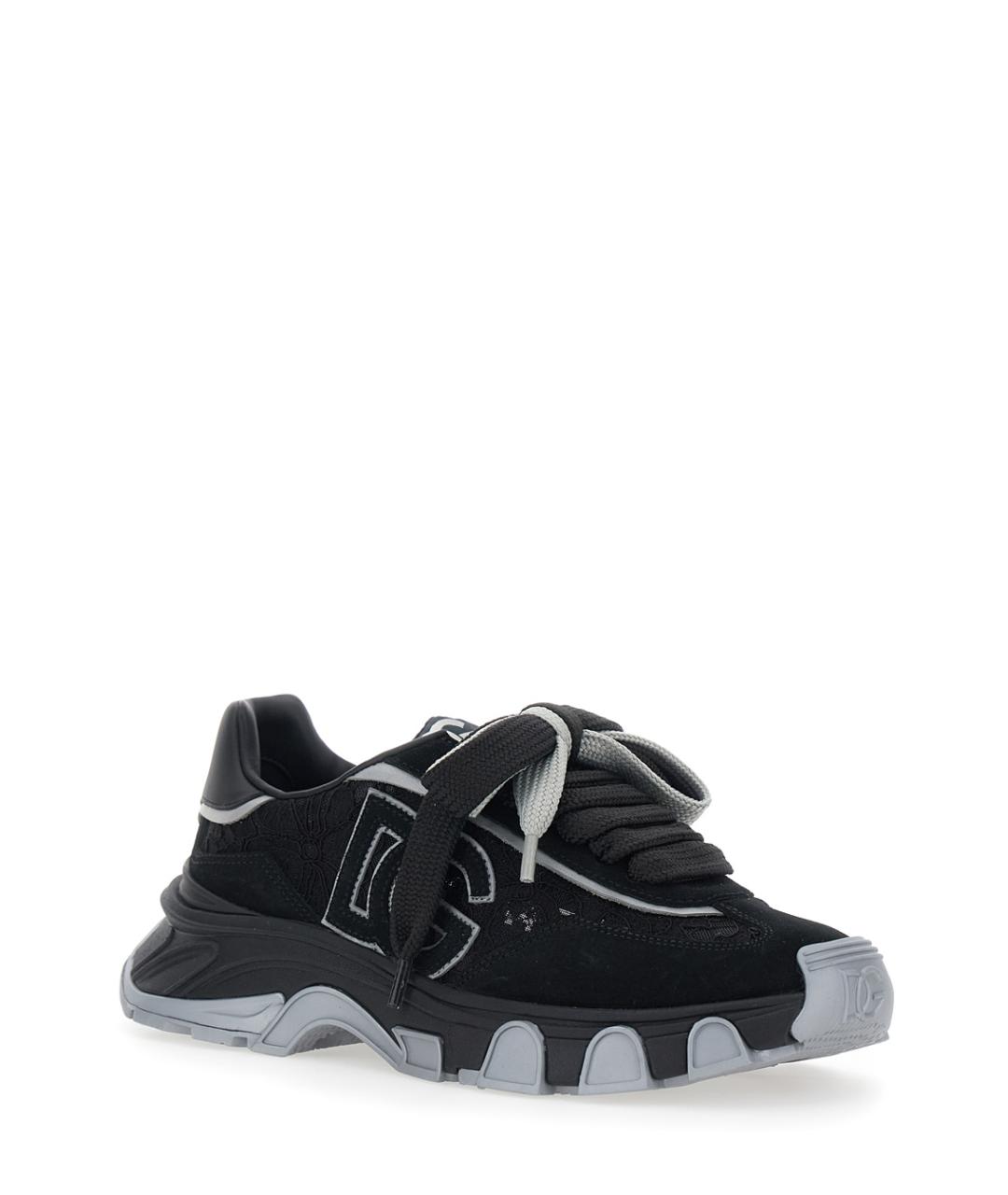 DOLCE&GABBANA Черные текстильные кроссовки, фото 2