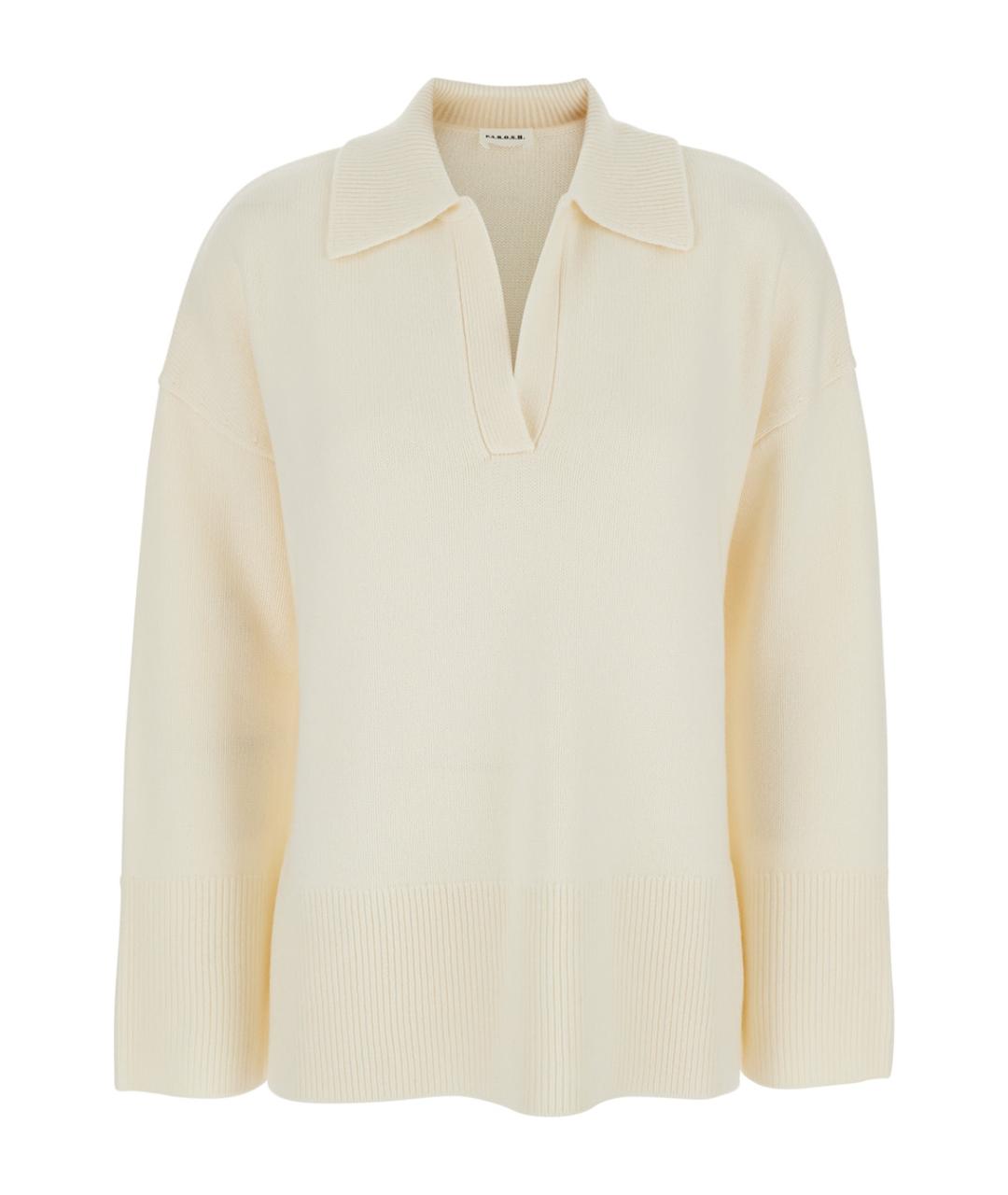 P.A.R.O.S.H. Белый шерстяной джемпер / свитер, фото 1