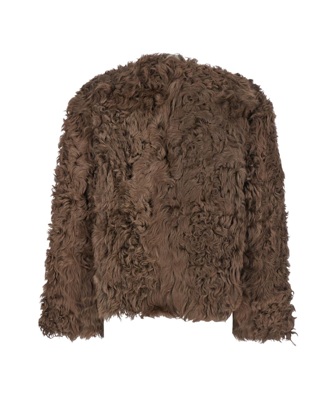 PLAIN Коричневая шерстяная шуба, фото 2