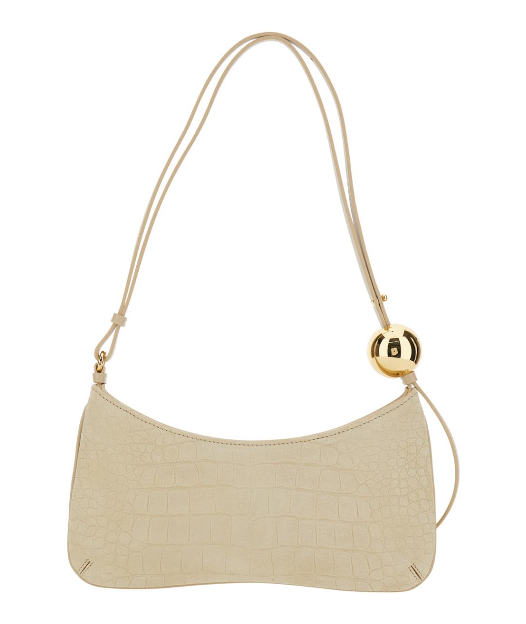 JACQUEMUS Бежевая кожаная сумка через плечо, фото 2