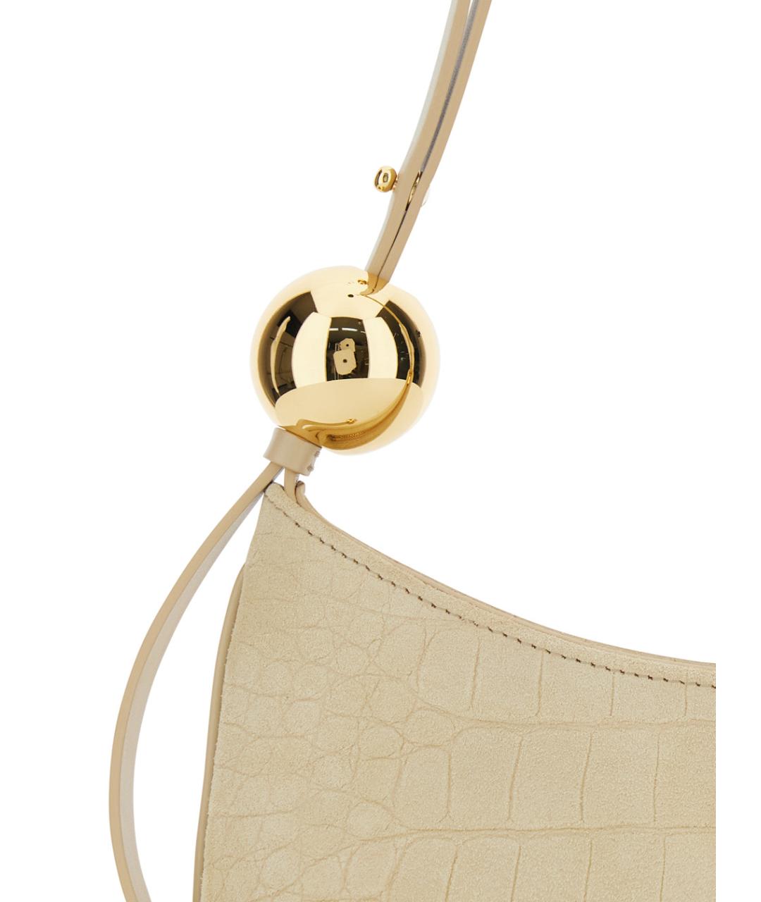 JACQUEMUS Бежевая кожаная сумка через плечо, фото 3