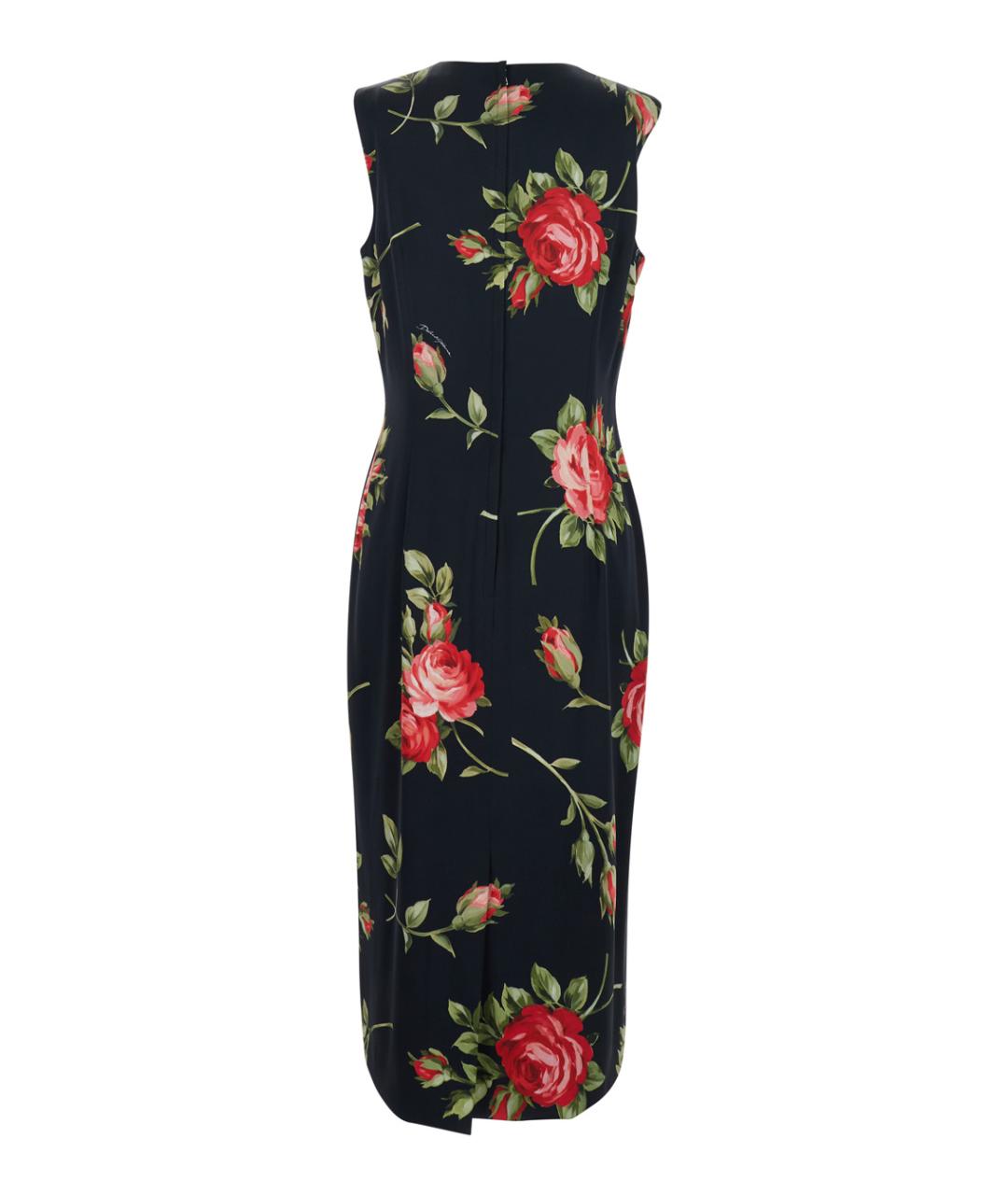 DOLCE&GABBANA Черное шелковое повседневное платье, фото 2