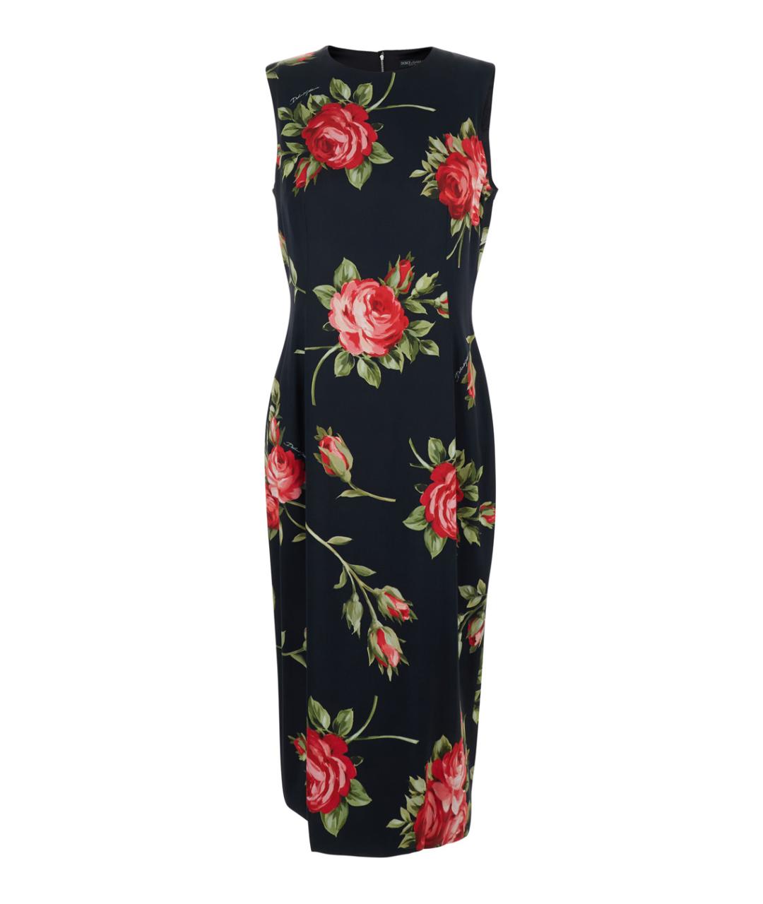 DOLCE&GABBANA Черное шелковое повседневное платье, фото 1