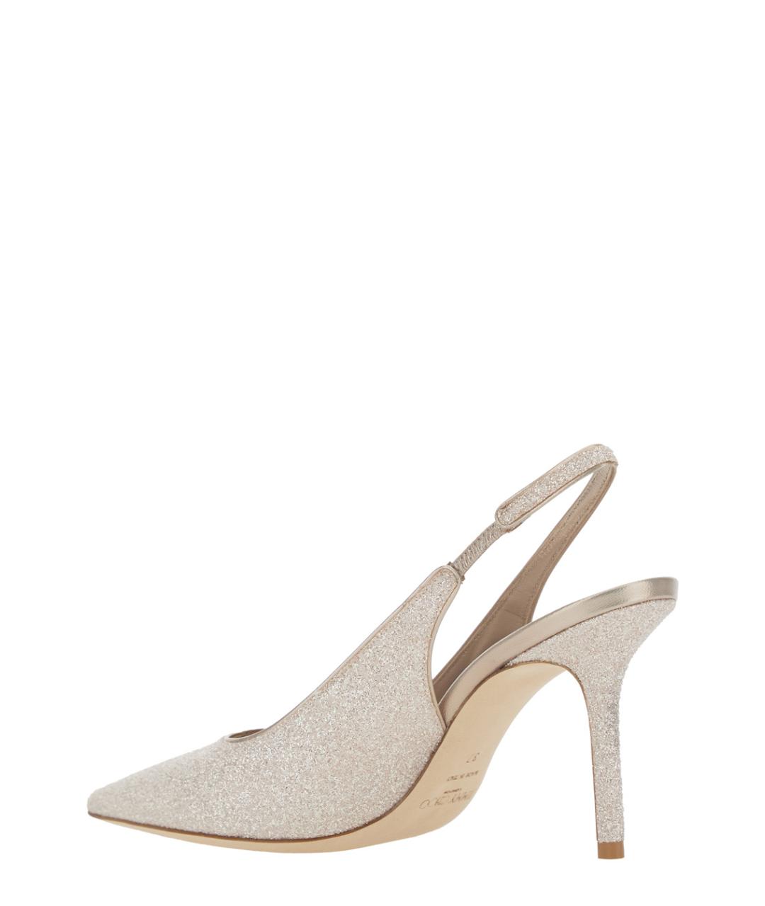 JIMMY CHOO Серебряные кожаные туфли, фото 3