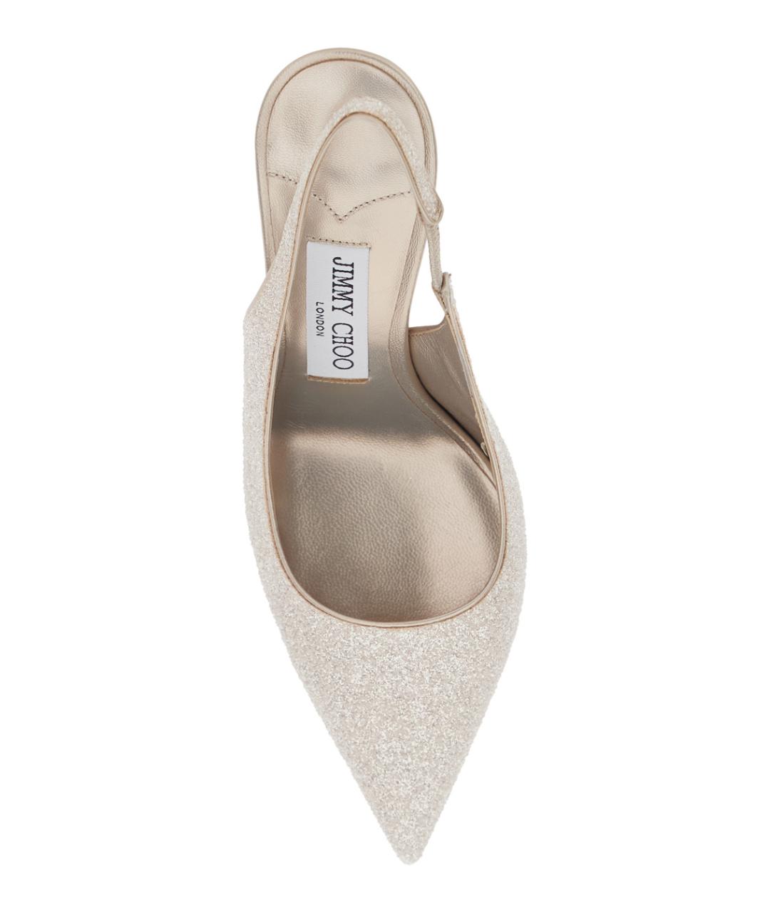 JIMMY CHOO Серебряные кожаные туфли, фото 4