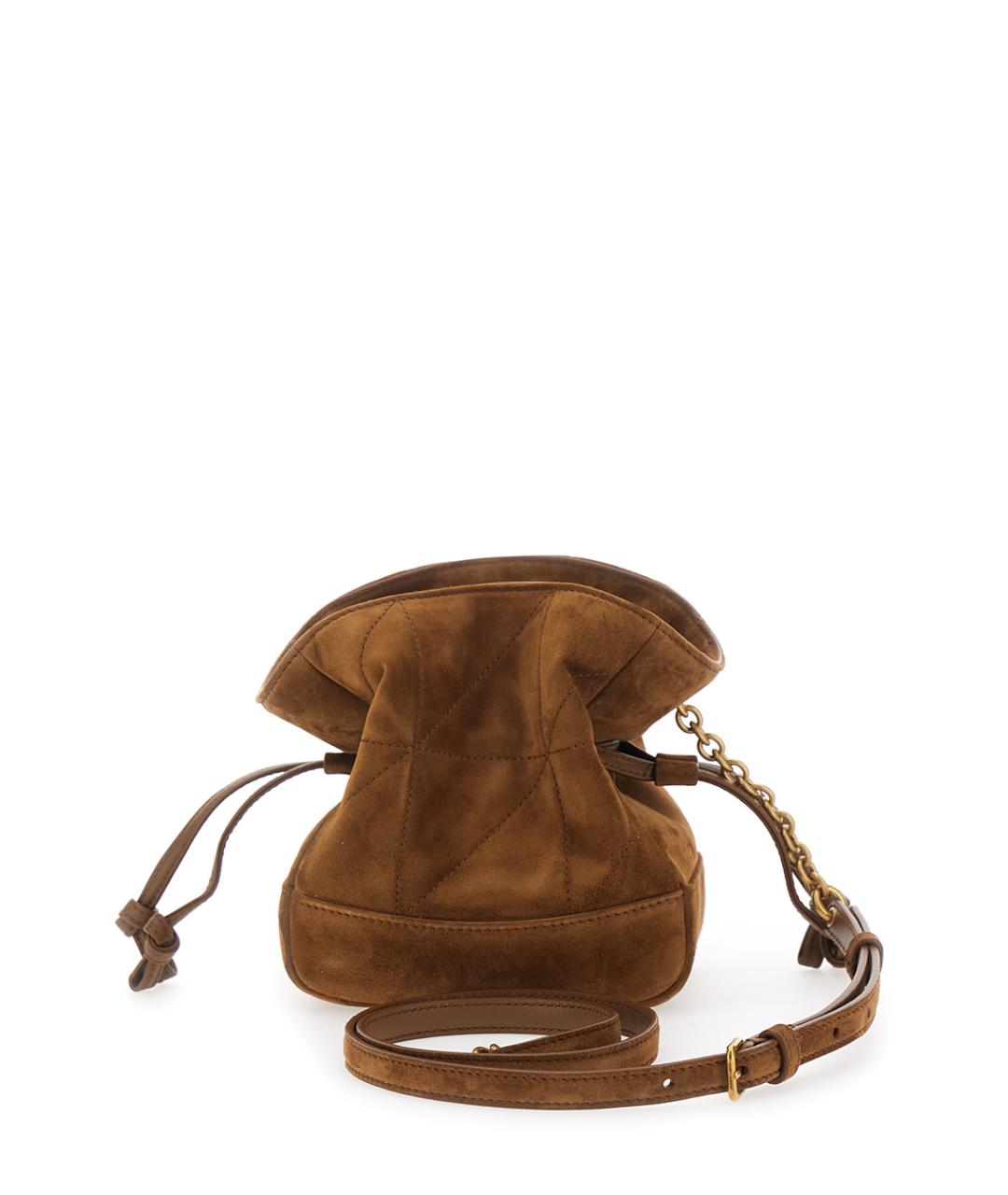 SAINT LAURENT Коричневая замшевая сумка через плечо, фото 2