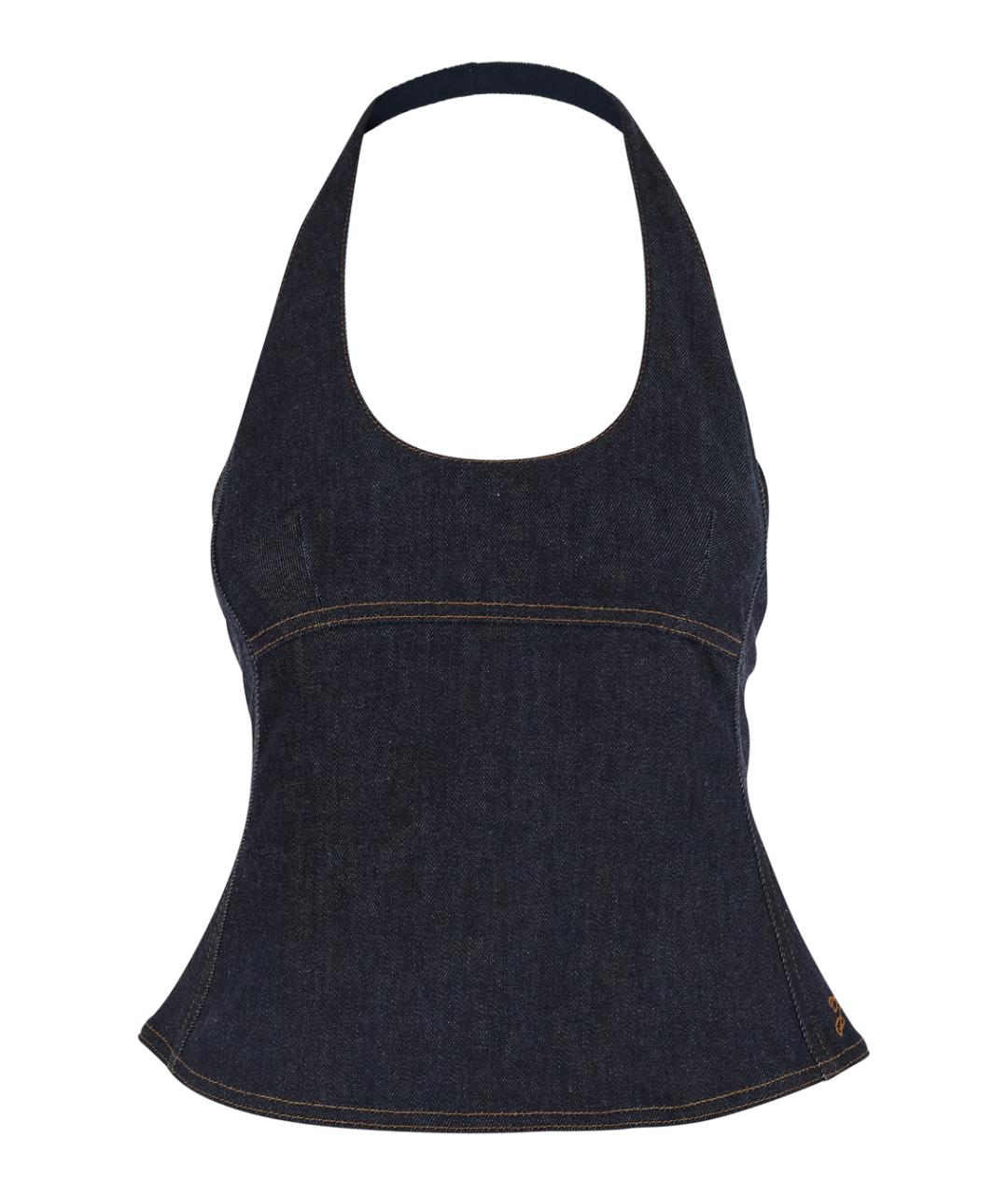 JACQUEMUS Синяя хлопковая майка, фото 1