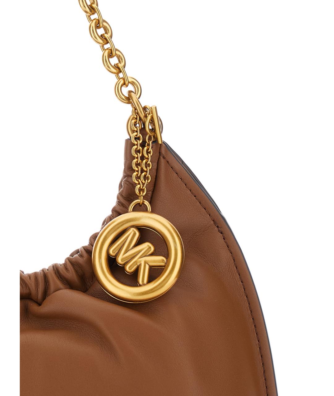 MICHAEL MICHAEL KORS Коричневая кожаная сумка через плечо, фото 3