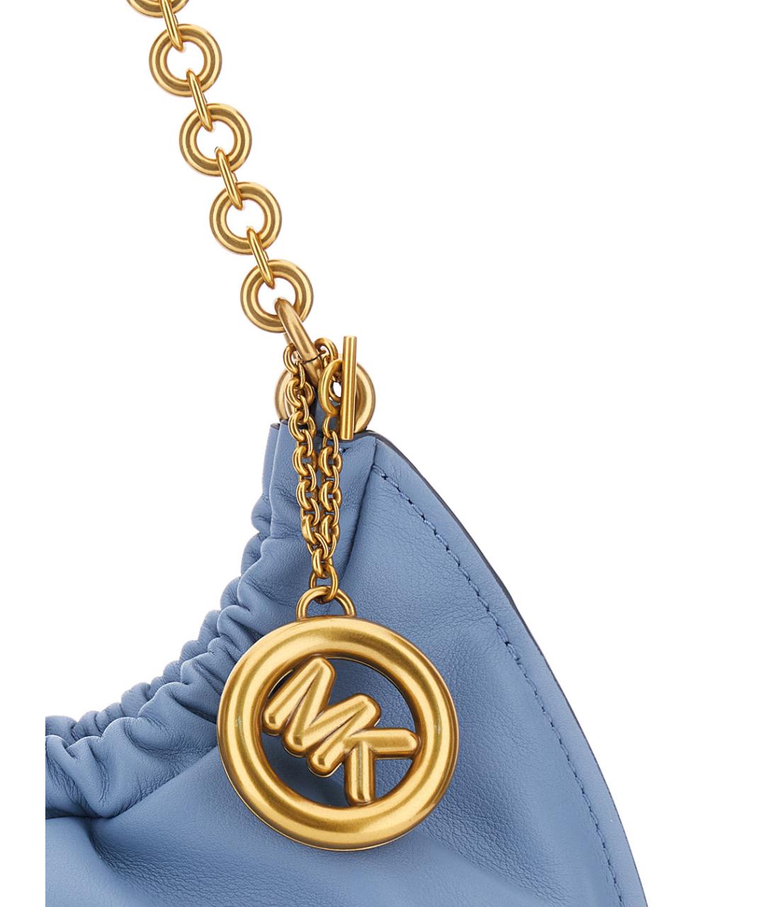 MICHAEL MICHAEL KORS Голубая кожаная сумка через плечо, фото 3