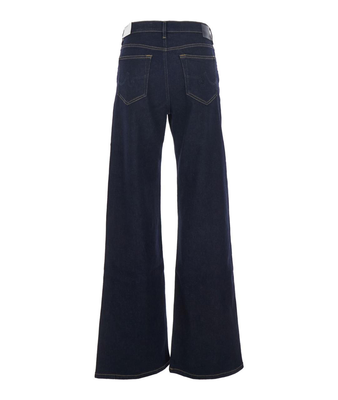 AG JEANS Синие хлопковые прямые джинсы, фото 2