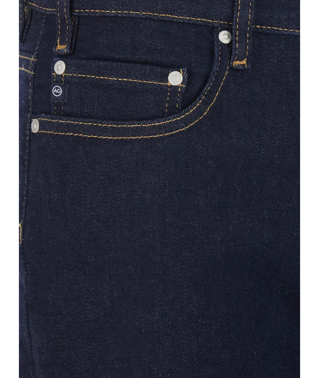 AG JEANS Синие хлопковые прямые джинсы, фото 3