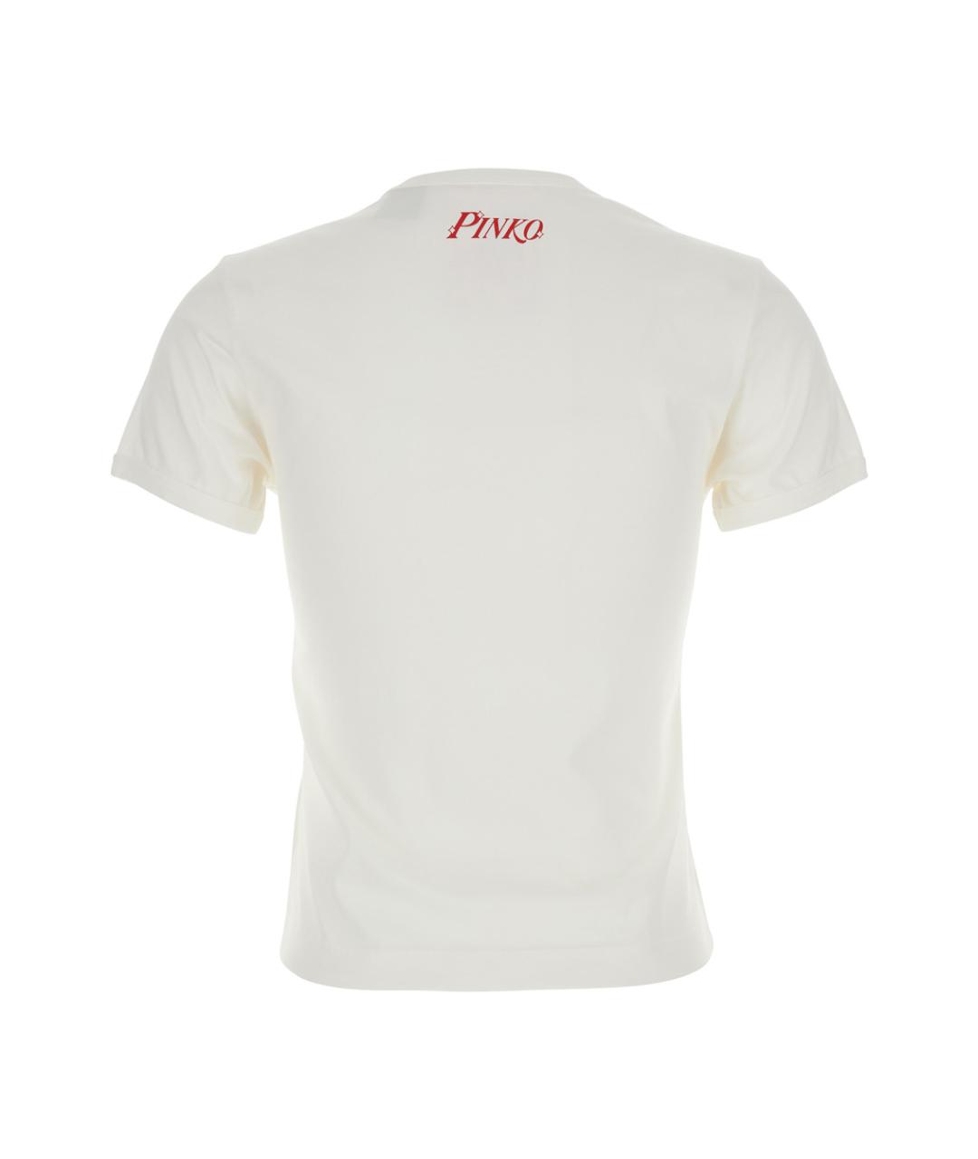 PINKO Белая хлопковая футболка, фото 2