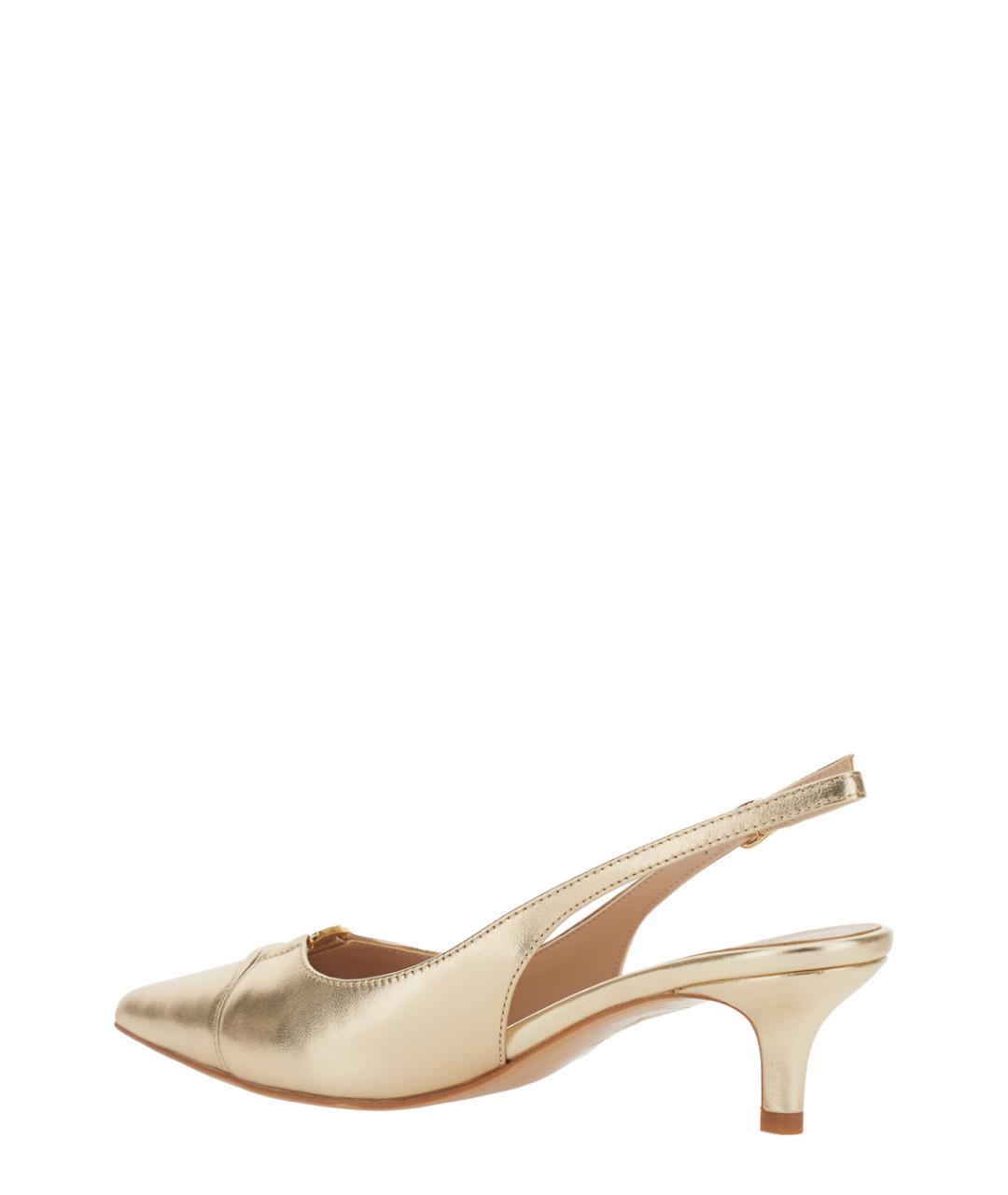 TWIN-SET Золотые кожаные туфли, фото 3