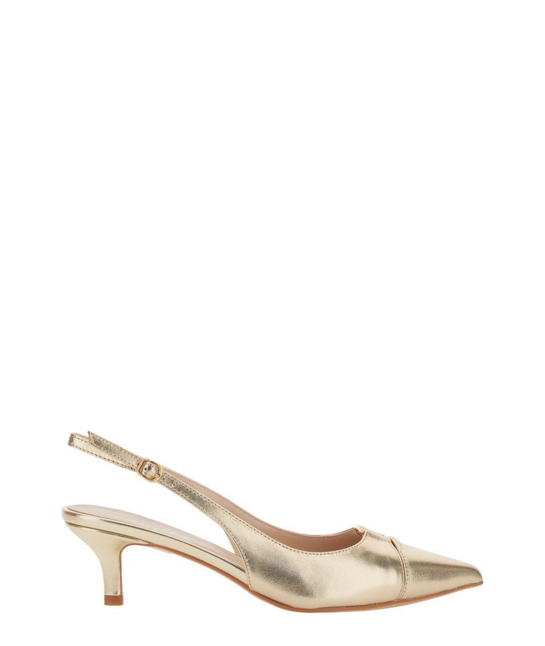 TWIN-SET Золотые кожаные туфли, фото 1