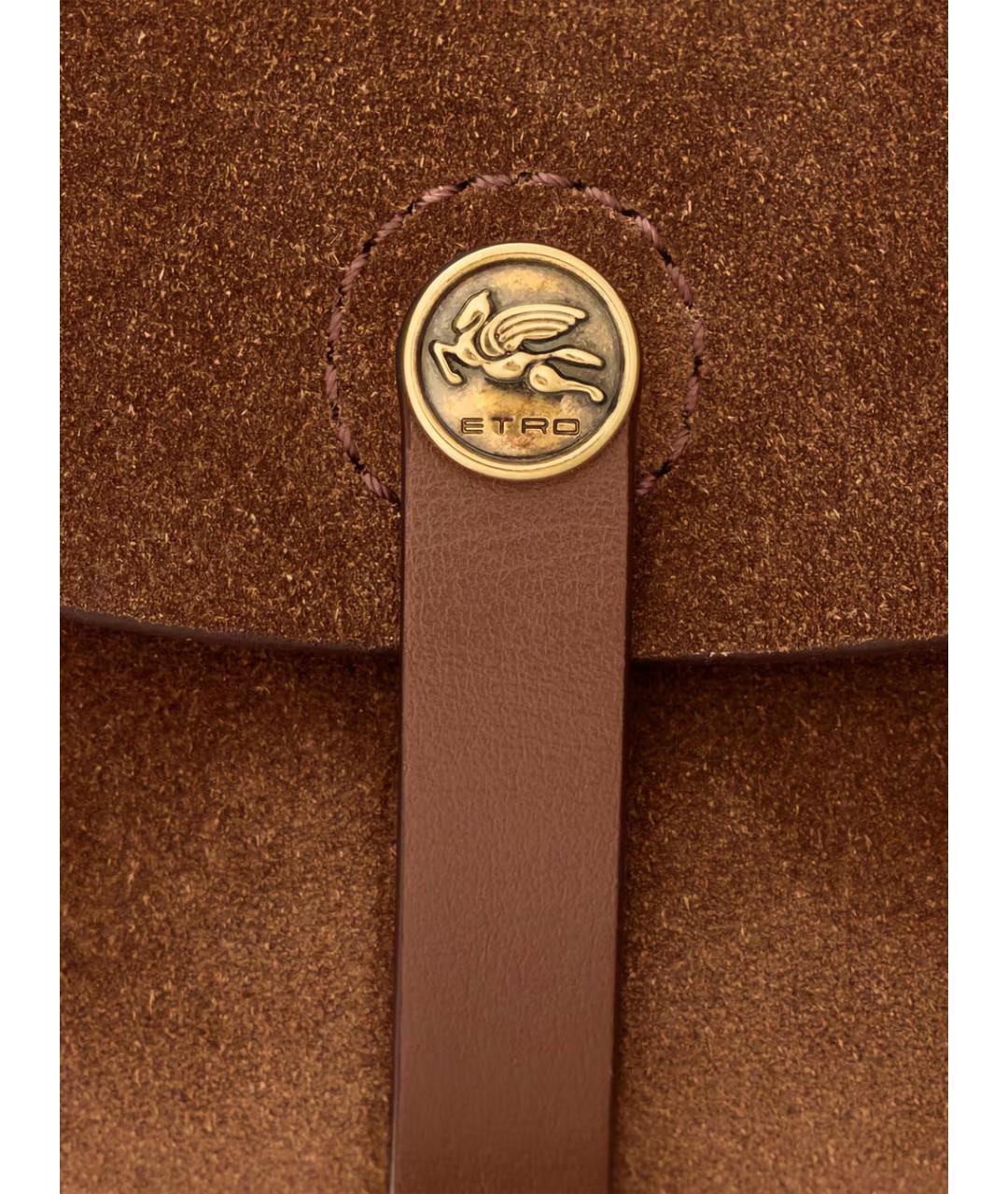 ETRO Коричневая кожаная сумка через плечо, фото 3