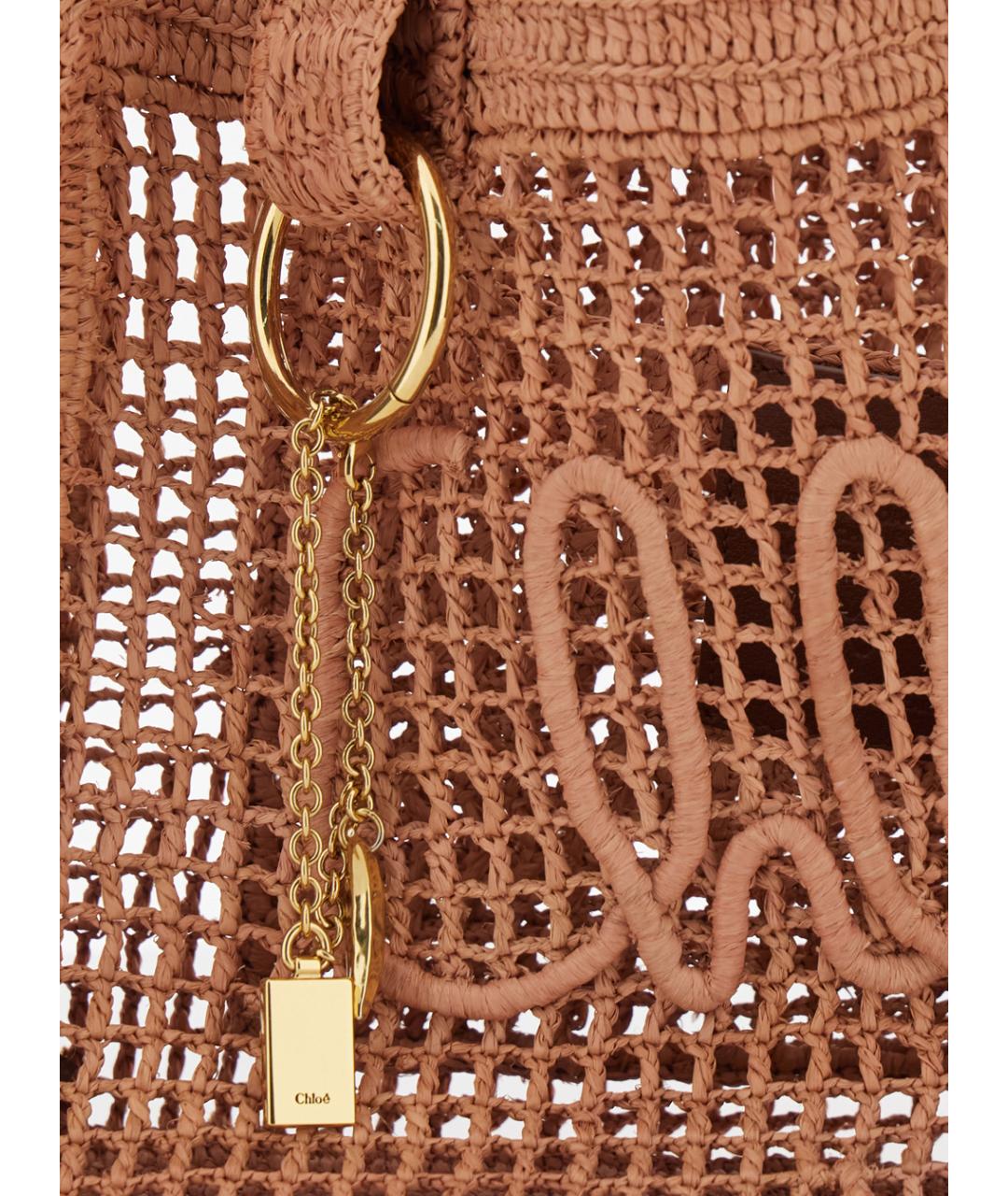 CHLOE Бежевая пелетеная сумка тоут, фото 3