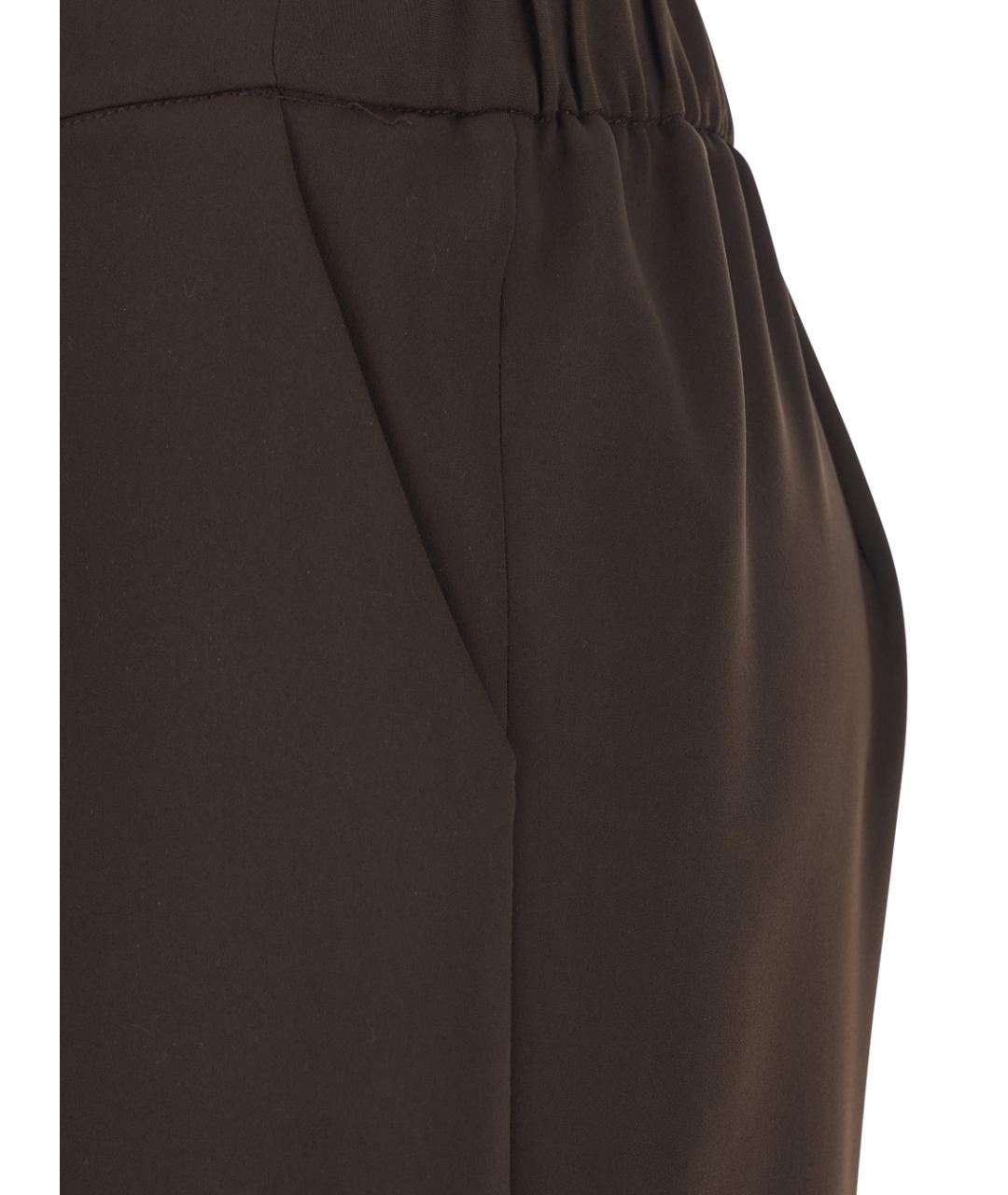P.A.R.O.S.H. Коричневые полиэстеровые прямые брюки, фото 3