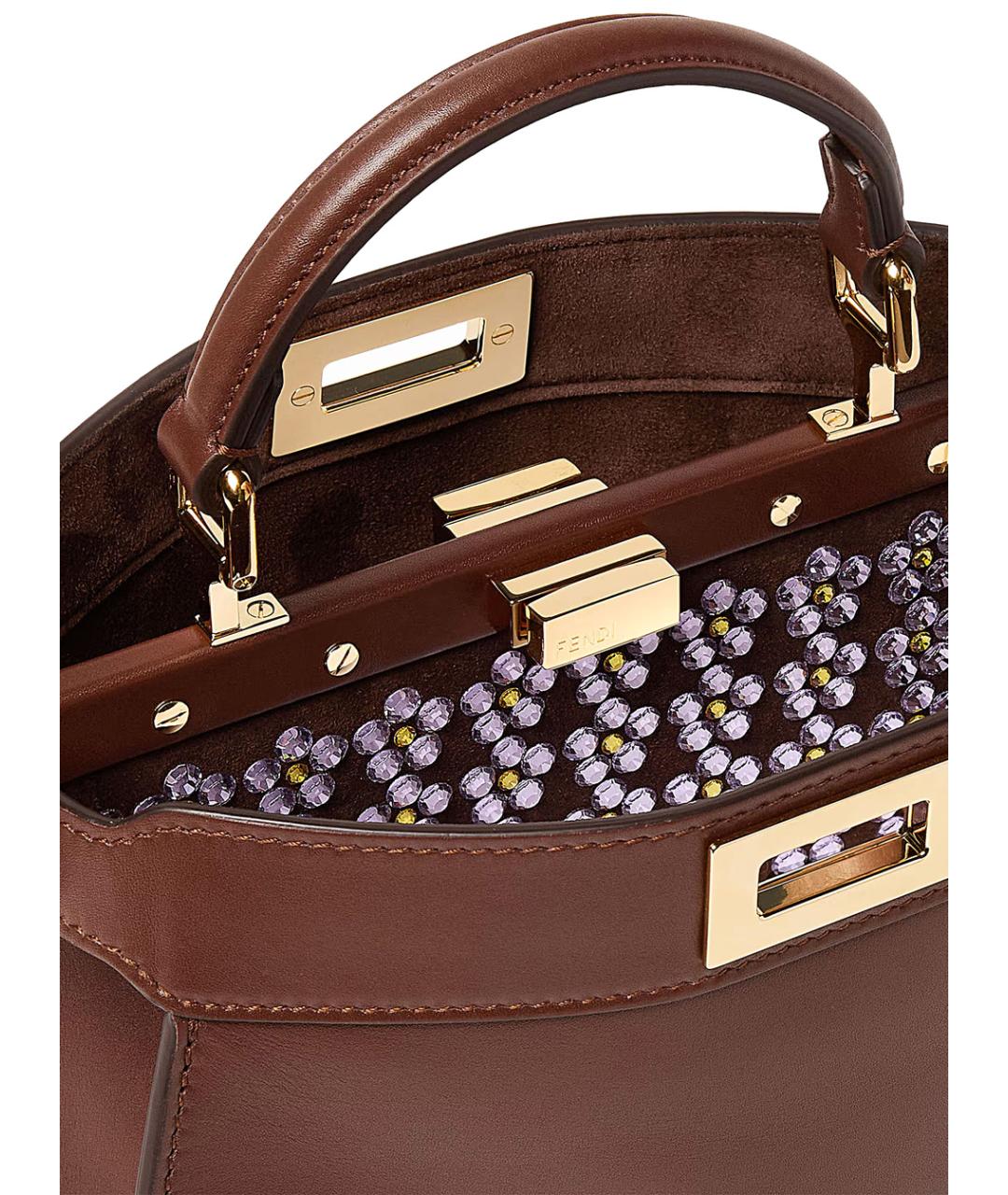 FENDI Коричневая кожаная сумка тоут, фото 3