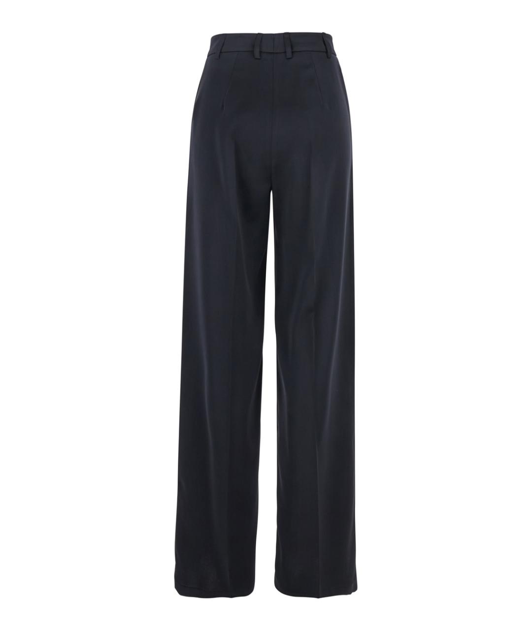 PLAIN Синие полиэстеровые прямые брюки, фото 2