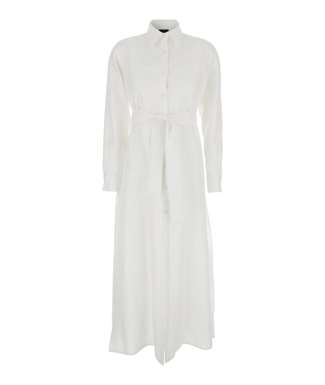 PLAIN Белое льняное повседневное платье, фото 1