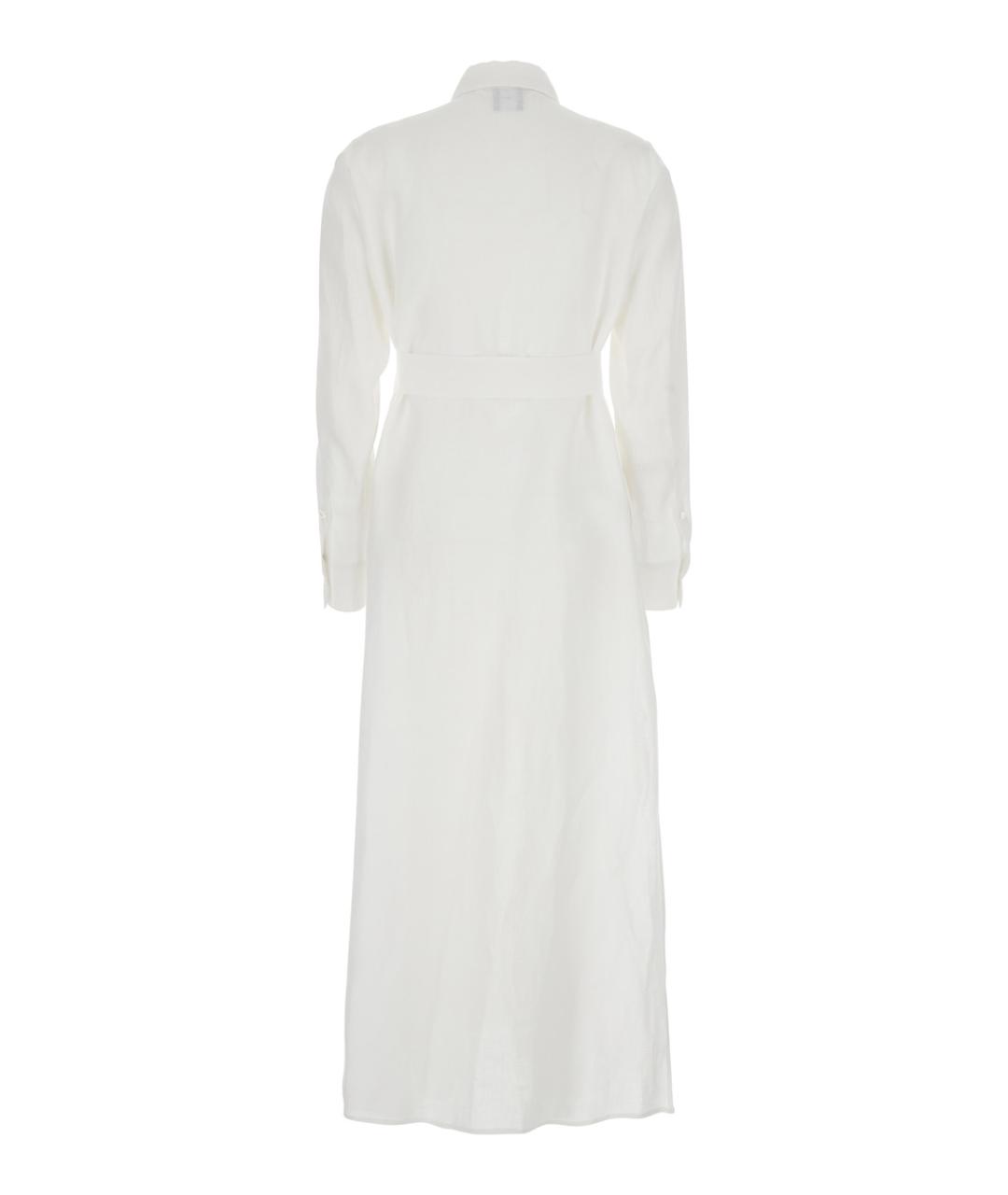 PLAIN Белое льняное повседневное платье, фото 2