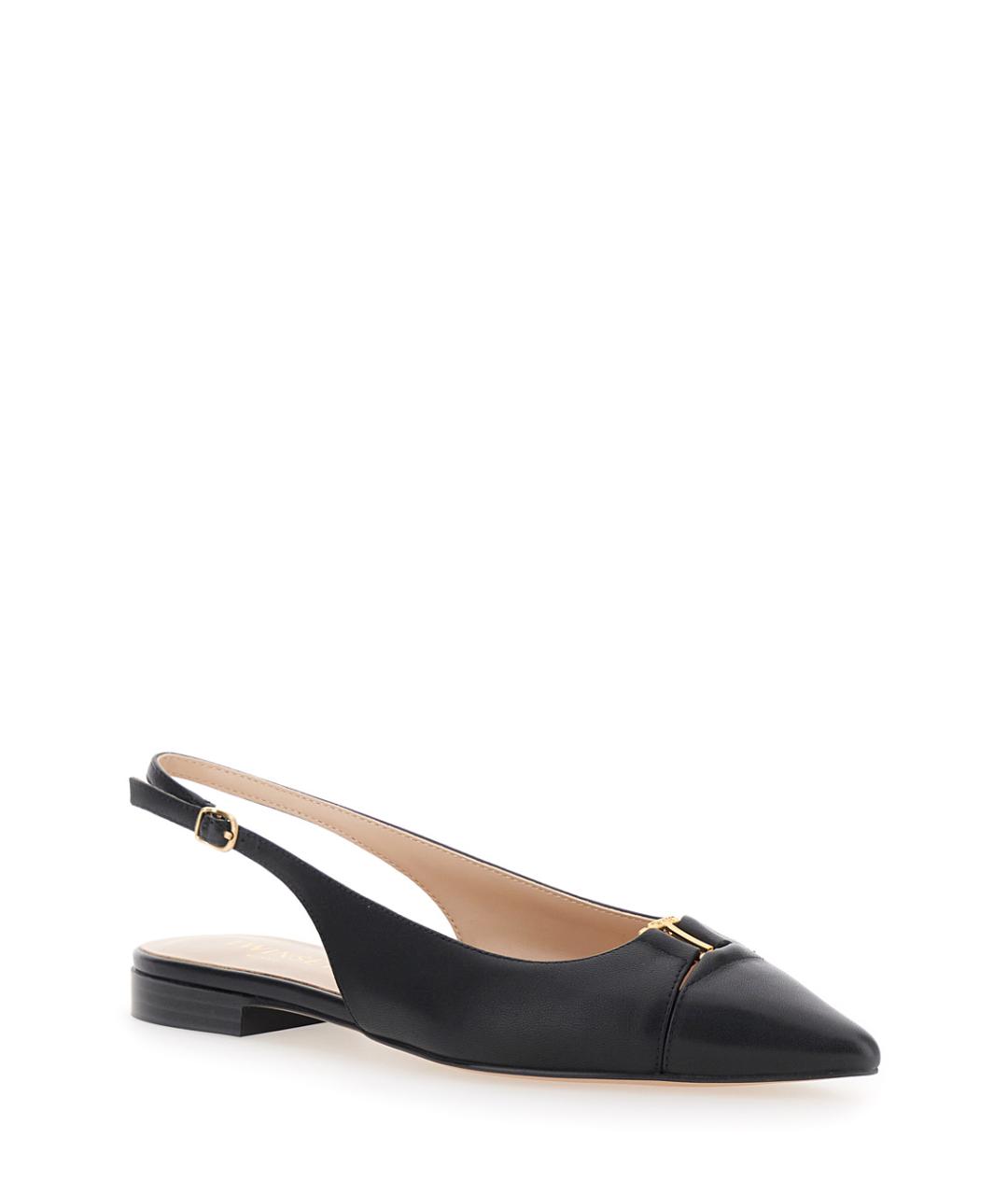 TWIN-SET Черные кожаные балетки, фото 2